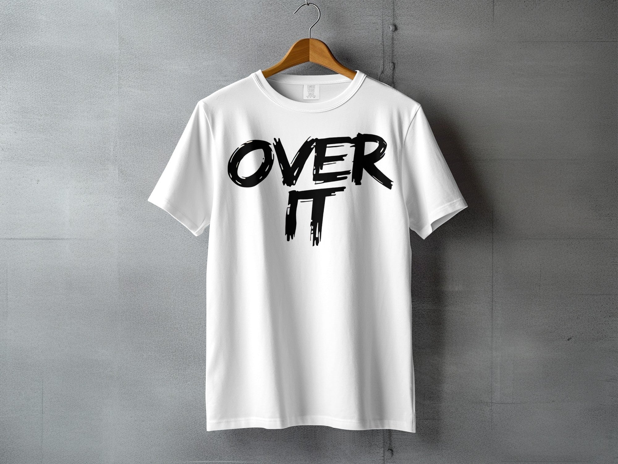 White OVER IT Statement Design Round Neck Tee product type