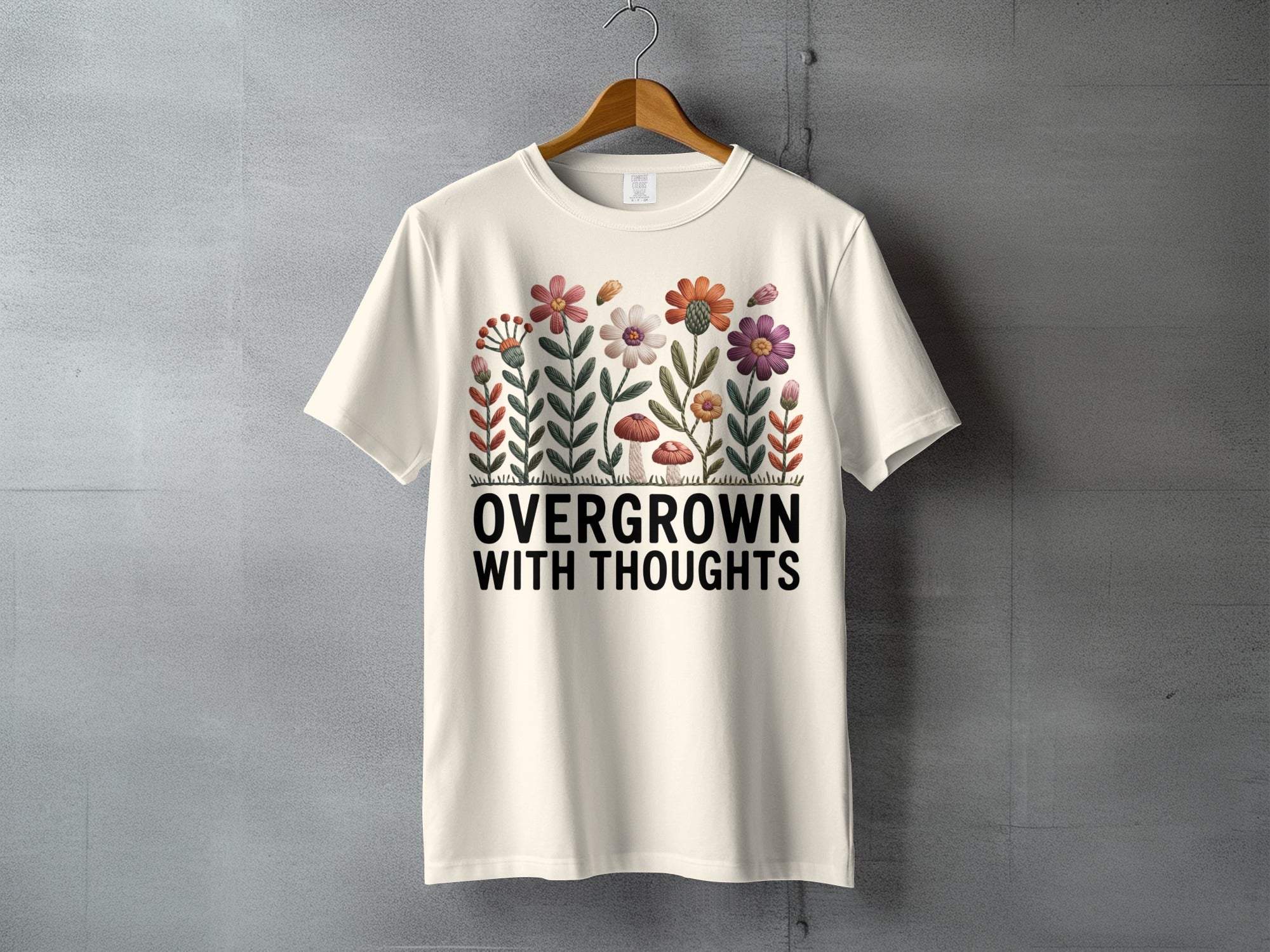Boho Floral Mushroom Overgrown With Thoughts T-Shirt product type