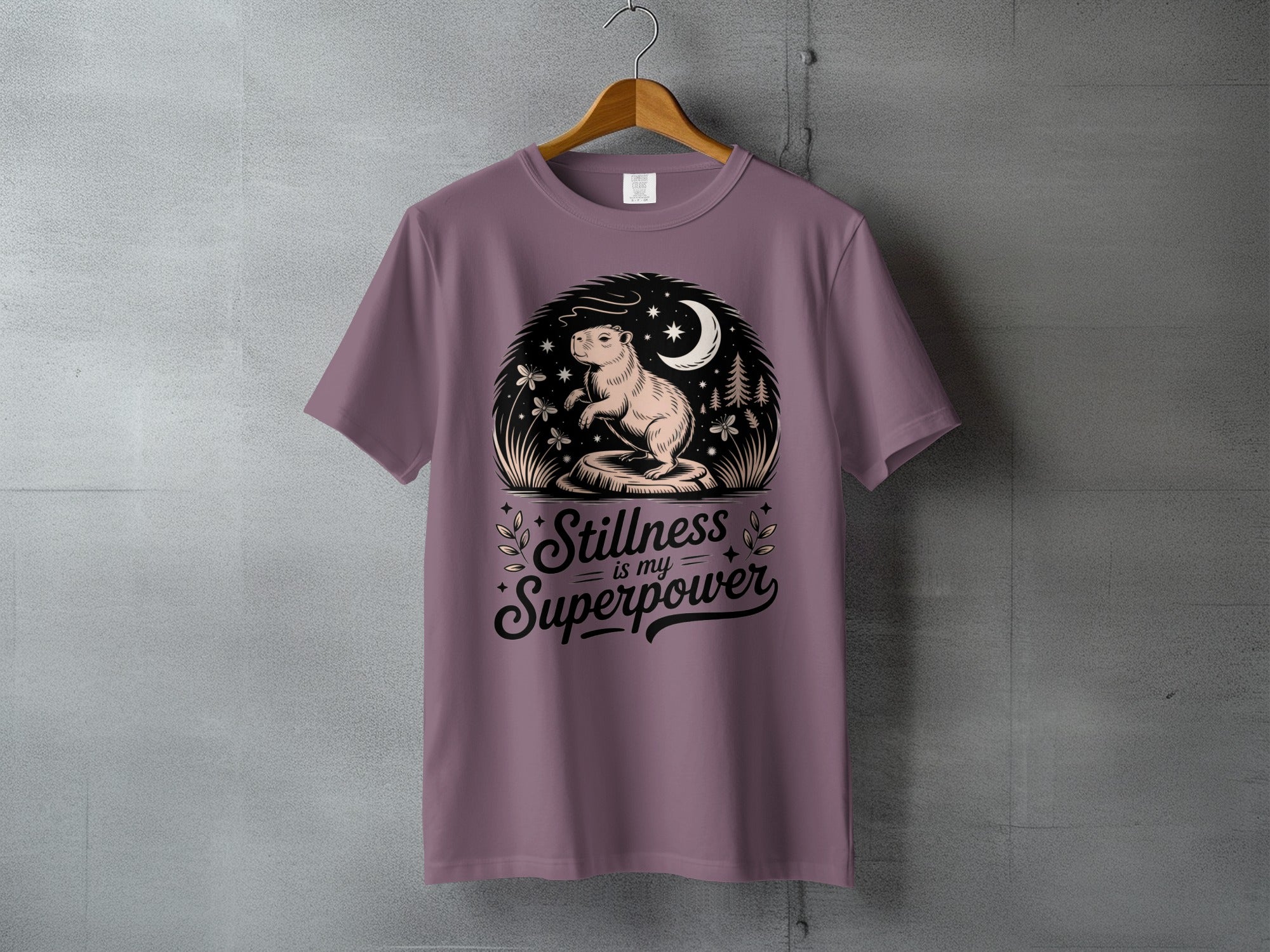 Capybara Stillness is my Superpower Crescent Moon Stars product type