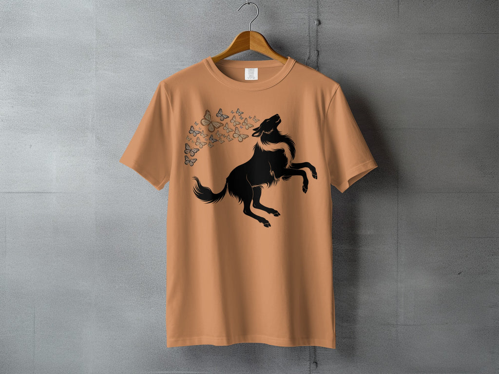 Rearing Wolf Butterflies Orange Garment Product Type
Wolf
Butterfly
Silhouette
HowlingWolf
AnimalPrint
NatureDesign
WildlifeArt
OrangeTee
PeachShirt
TanApparel
GraphicTShirt
WolfDesign
ButterflyArt
WildAnimal
MysticalTheme
SpiritAnimal
ForestCreature
UniqueApparel
CreatureGraphic
OutdoorsFashion
