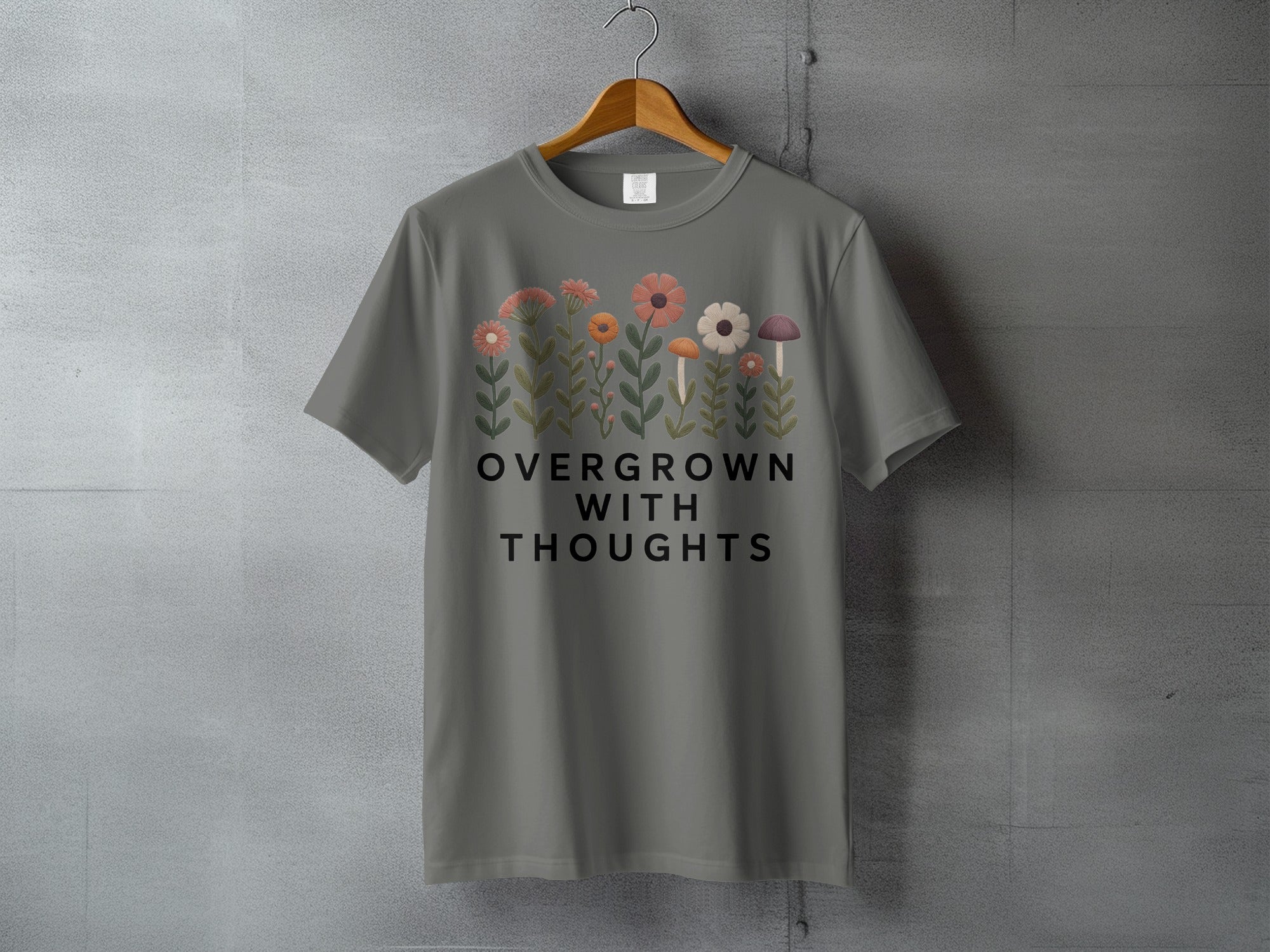 Gray Overgrown With Thoughts Floral Mushroom product type
