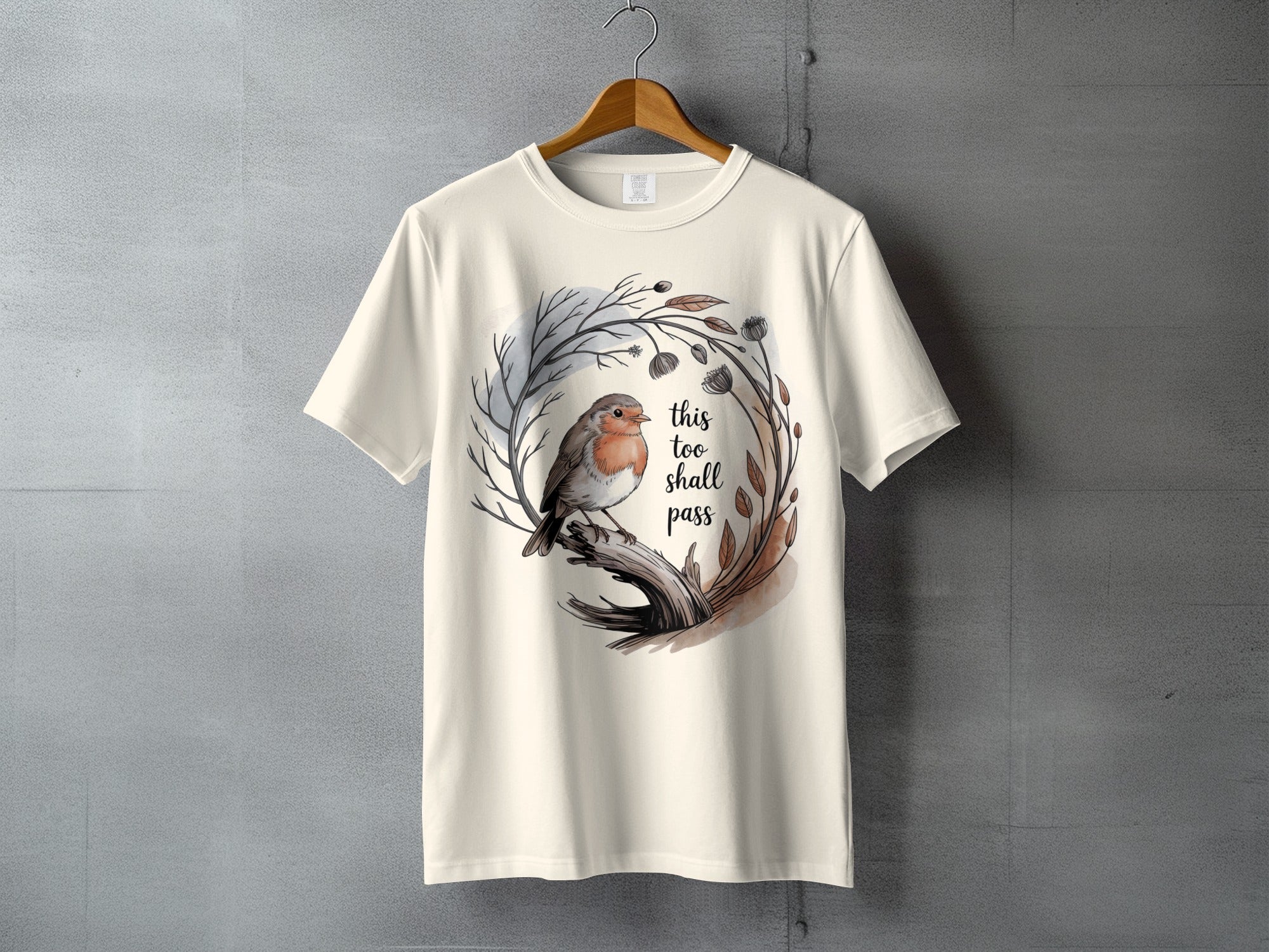 Robin Bird This Too Shall Pass T-shirt product type
