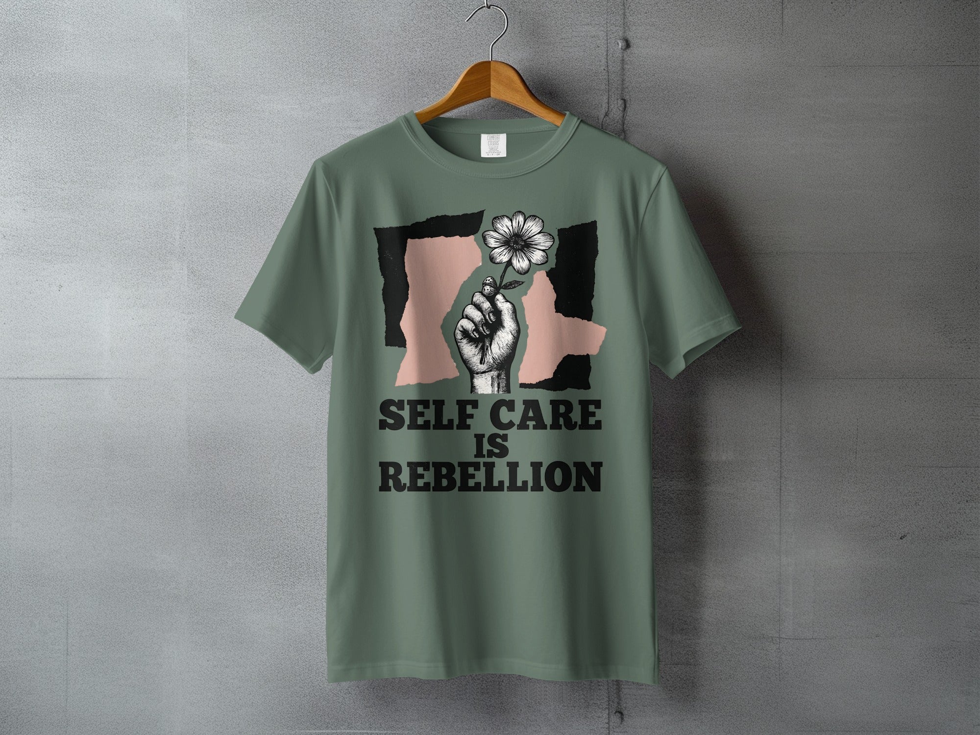 Self Care Is Rebellion Hand Flower Design product type