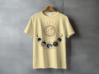 Mystical Sun Moon Phases Fox Mushroom Botanical T-shirt