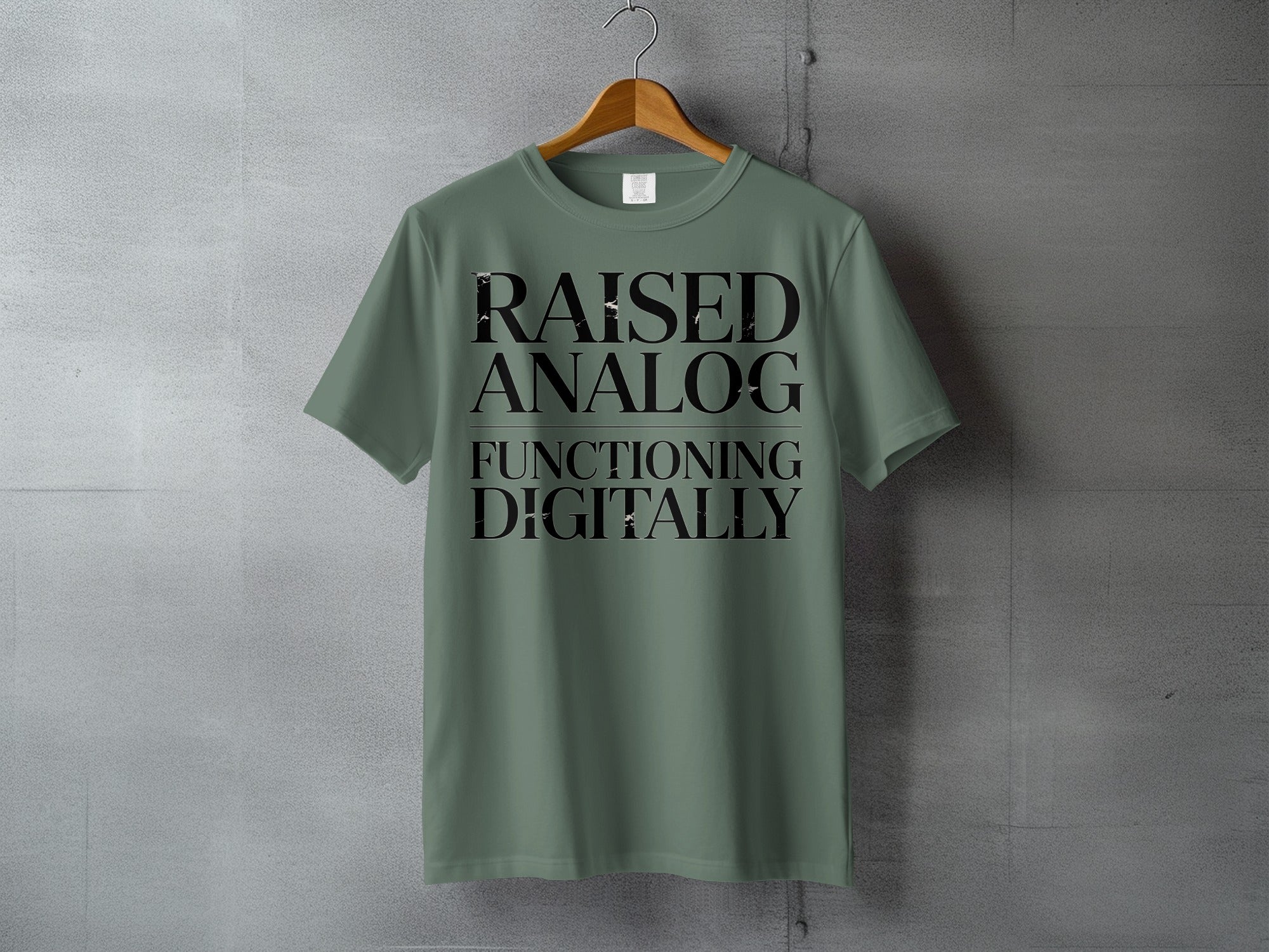 Raised Analog Functioning Digitally Green Shirt product type