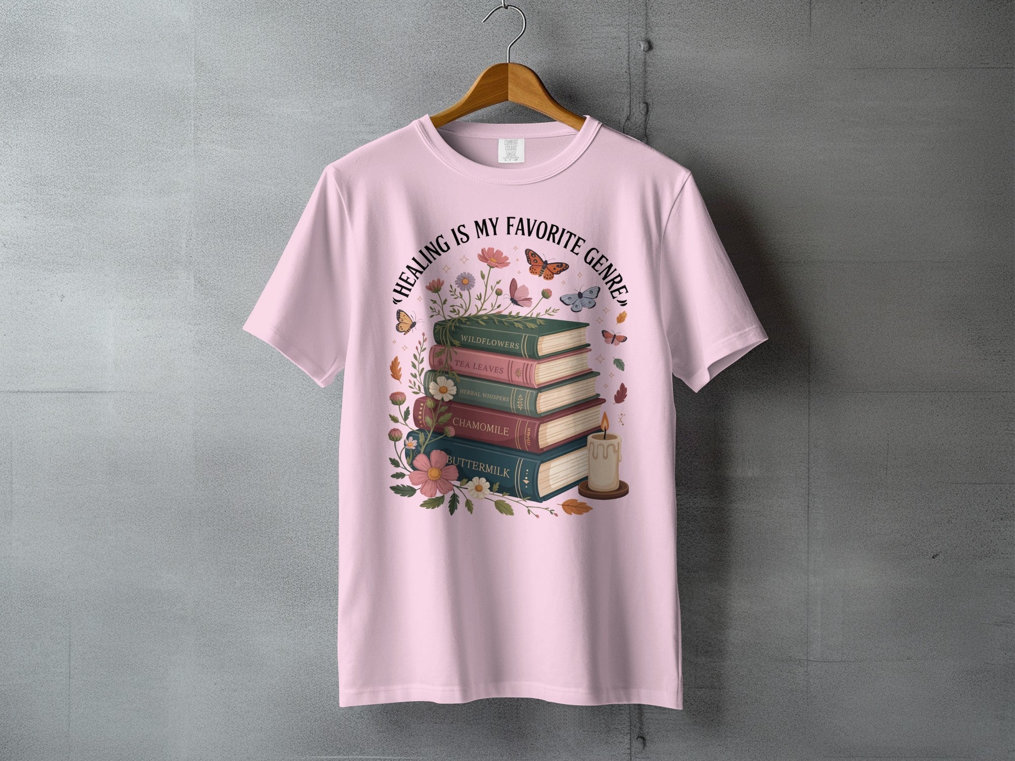 Healing Is My Favorite Genre Books Butterfly Candle Pink product type