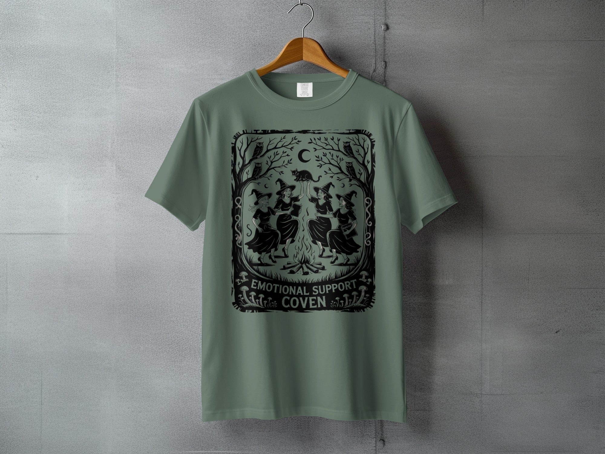 Emotional Support Coven Witches Cat Owls Moon T-shirt product type
