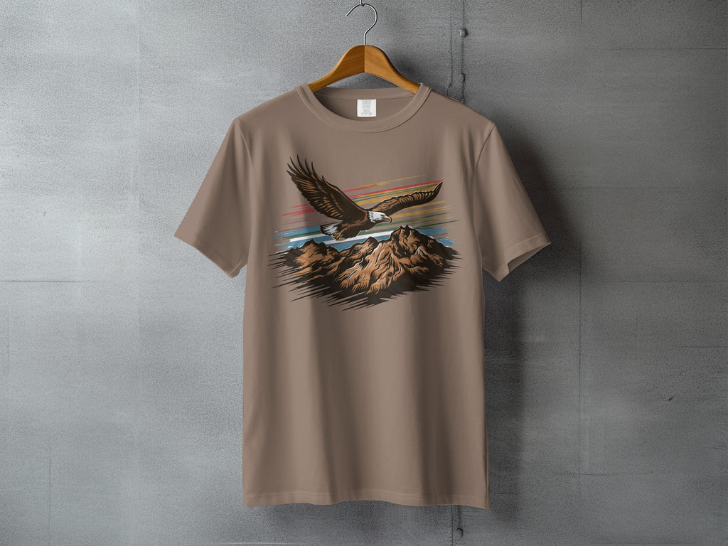 Majestic Eagle Mountain Sky Colorful Stripes product type