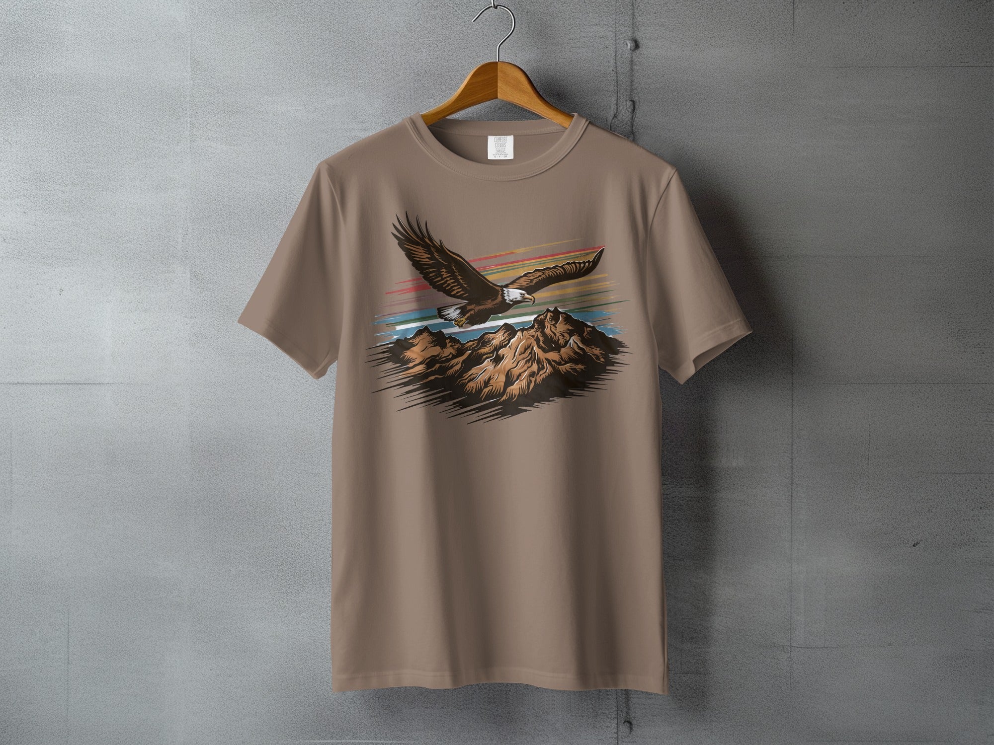 Majestic Eagle Mountain Sky Colorful Stripes product type