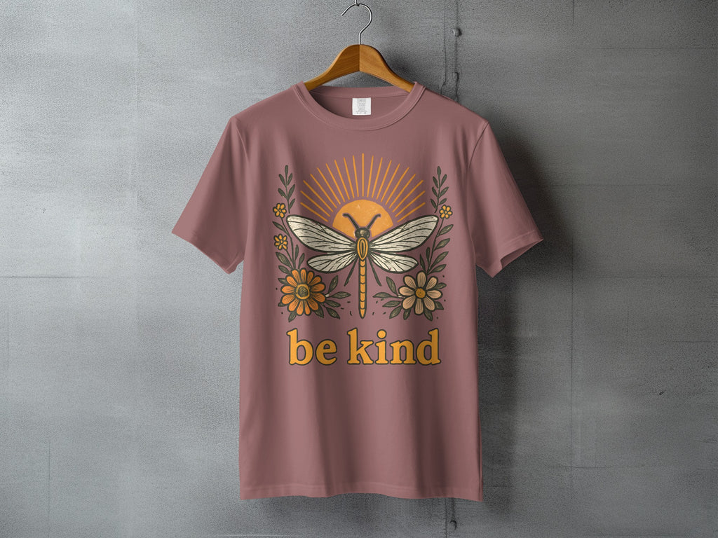 Be Kind Dragonfly Sun Rays Flowers Apparel product type