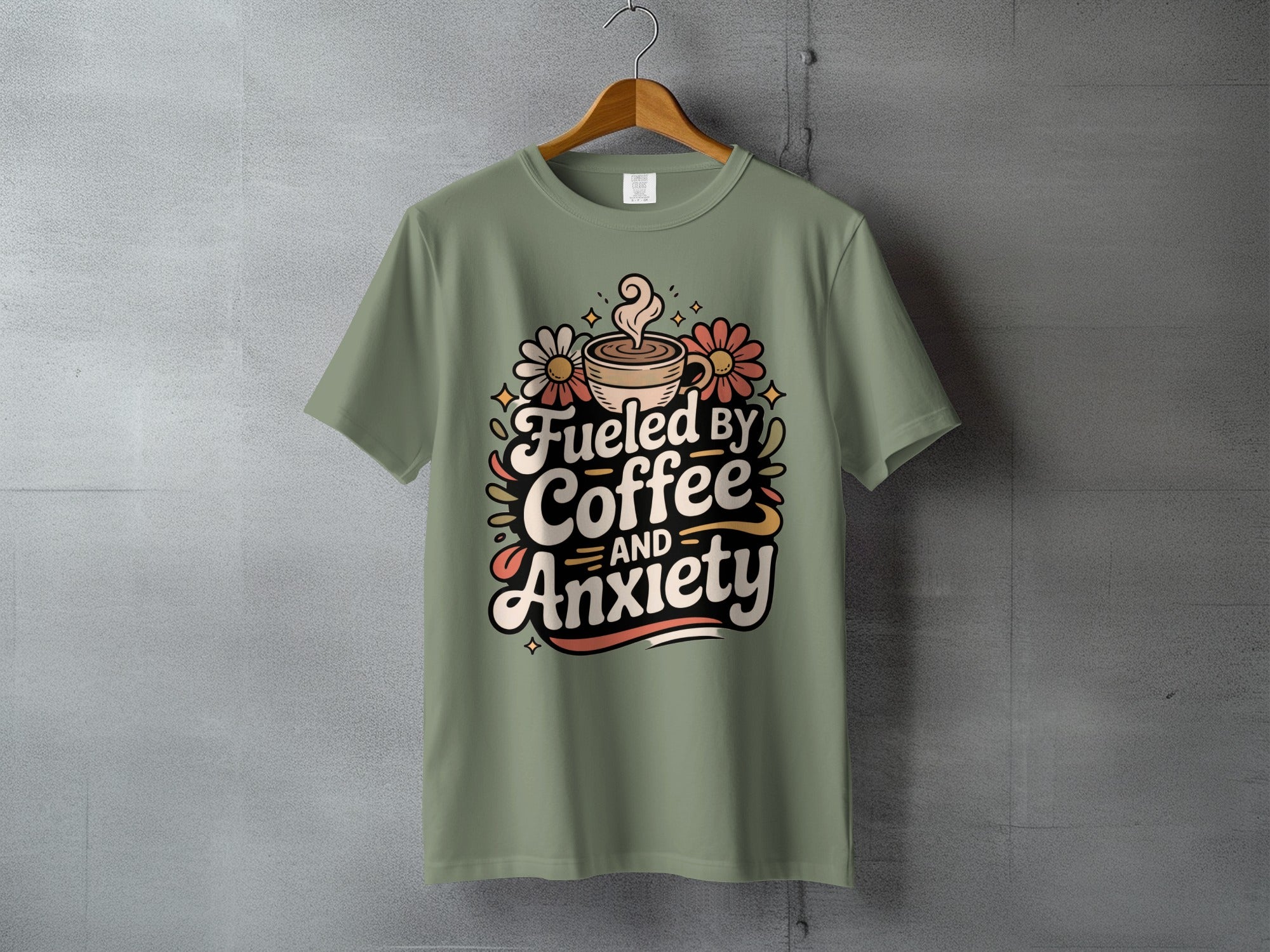 Fueled BY Coffee AND Anxiety Floral Coffee Cup product type