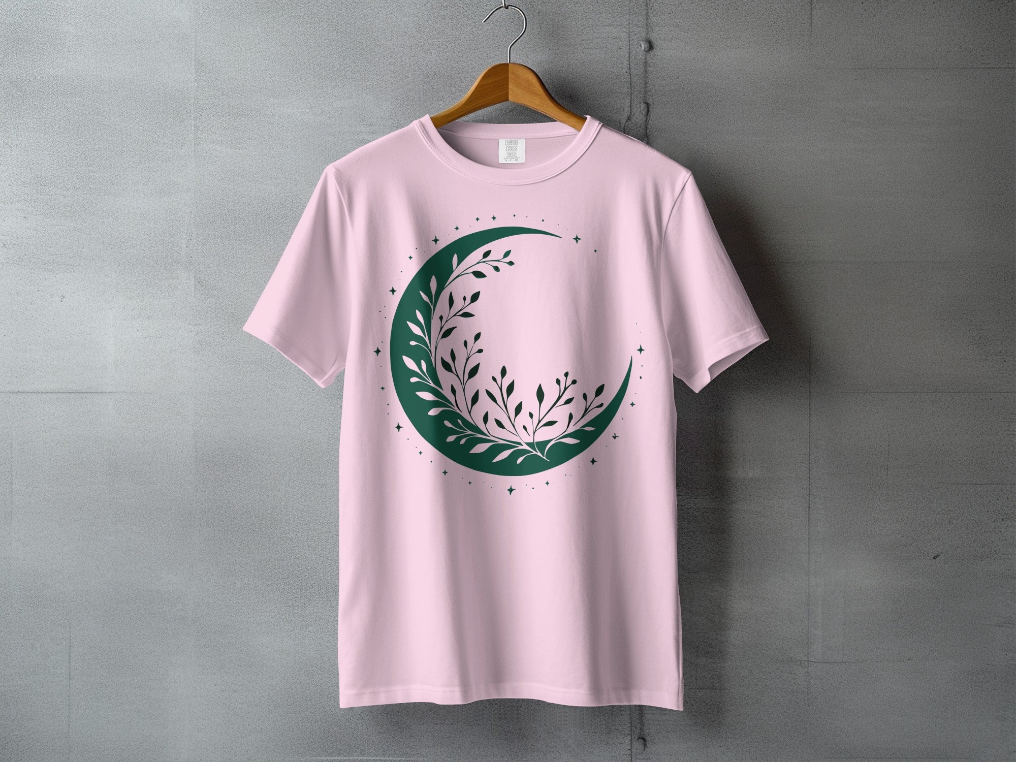 Green Leafy Crescent Moon Celestial Stars product type
Pink Tee
Crescent Moon
Celestial Design
Star Graphic
Leaf Print
Botanical Moon
Nature Inspired
Mystical Graphic
Moon Phase
Green Foliage
Aesthetic Shirt
Boho Chic
Lunar Graphic
Unique Print
Artistic Shirt
Elegant Graphic
Spiritual Theme
Galaxy Vibe
Organic Motif
Cosmic Design