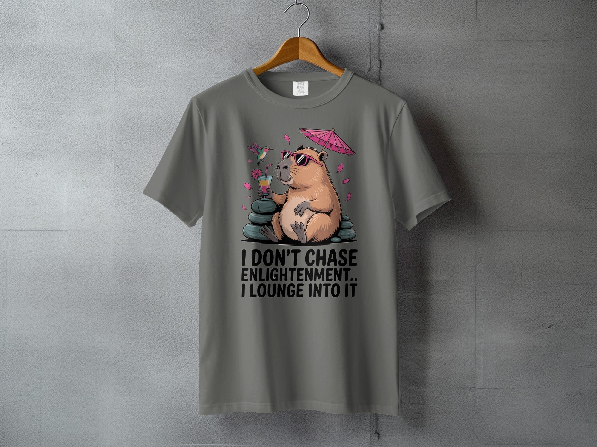 Capybara I DON'T CHASE ENLIGHTENMENT I LOUNGE INTO IT product type