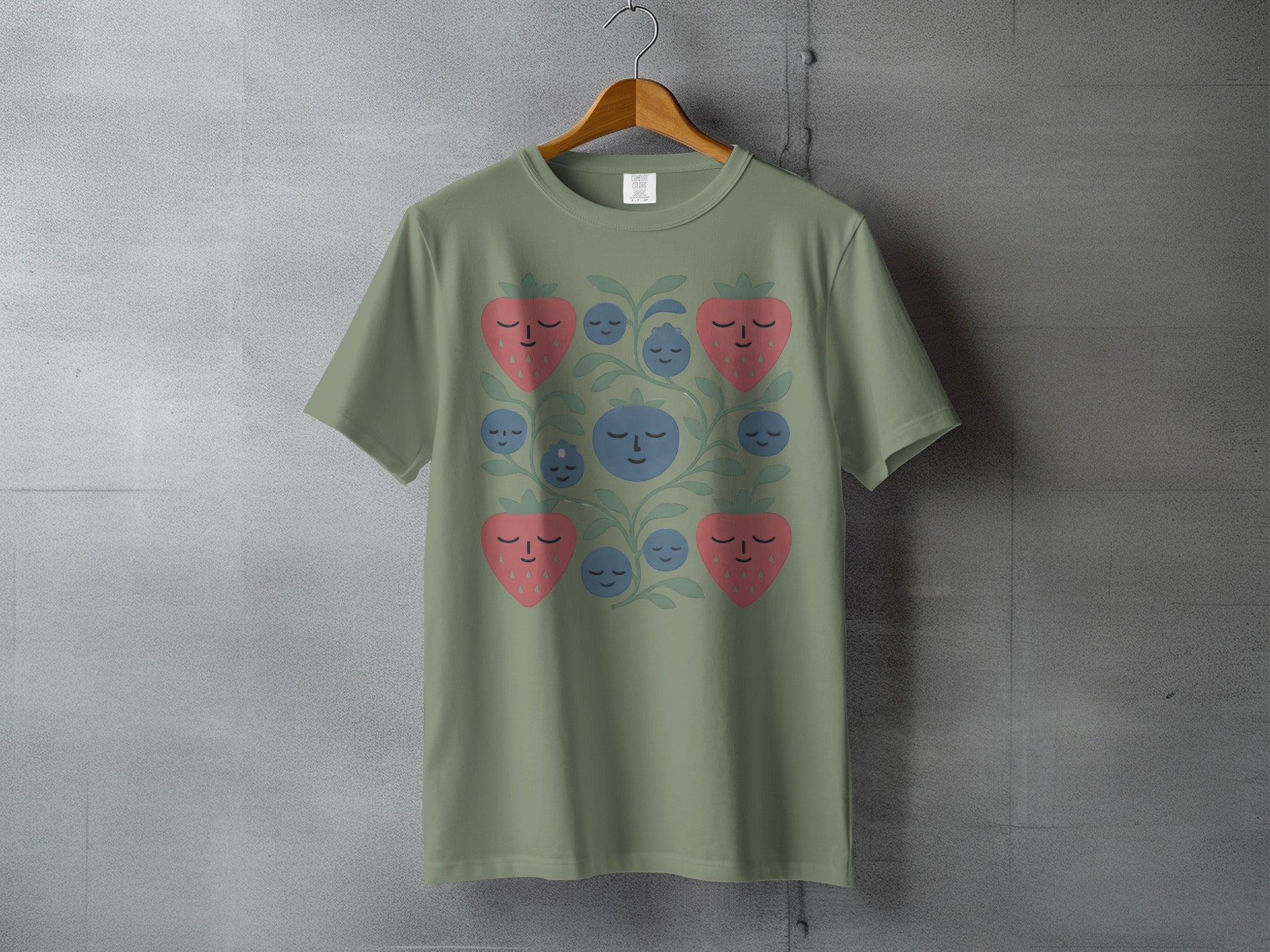 Strawberry Blueberry Whimsical Garden Fruit Pattern product type