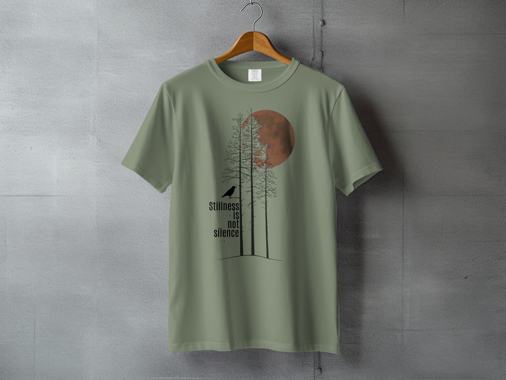 Stillness is not silence moon trees bird product type