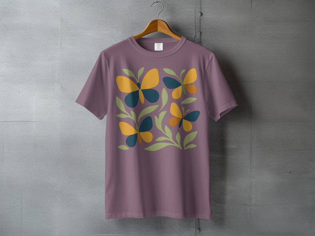 Mauve Abstract Butterflies Floral Leaves product type
T-shirt
Butterfly print
Floral design
Abstract art
Mauve shirt
Purple top
Graphic tee
Nature pattern
Boho style
Artistic shirt
Summer fashion
Women's apparel
Unisex tee
Colorful print
Green leaves
Yellow butterfly
Teal butterfly
Modern graphic
Unique design
Casual clothing