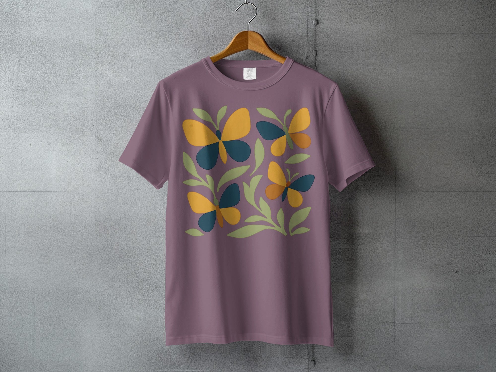 Mauve Abstract Butterflies Floral Leaves product type
T-shirt
Butterfly print
Floral design
Abstract art
Mauve shirt
Purple top
Graphic tee
Nature pattern
Boho style
Artistic shirt
Summer fashion
Women's apparel
Unisex tee
Colorful print
Green leaves
Yellow butterfly
Teal butterfly
Modern graphic
Unique design
Casual clothing