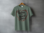 Today is a Good day Olive Green Swirl Heart design product type