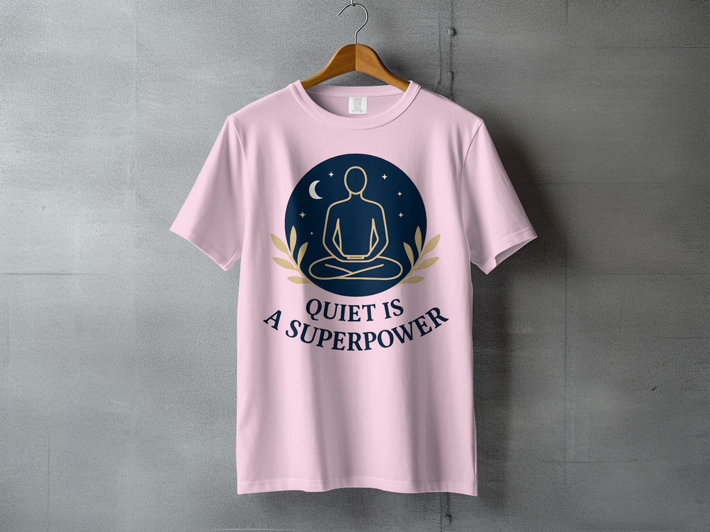 Quiet Is A Superpower Meditation product type
meditation
mindfulness
yoga
zen
superpower
quietude
innerpeace
serenity
moondesign
starsgraphic
lotuspose
spiritualtee
relaxation
pinkapparel
graphicshirt
crewnecktop
inspiringwear
peacefulvibe
buddhainspired
introvertgift