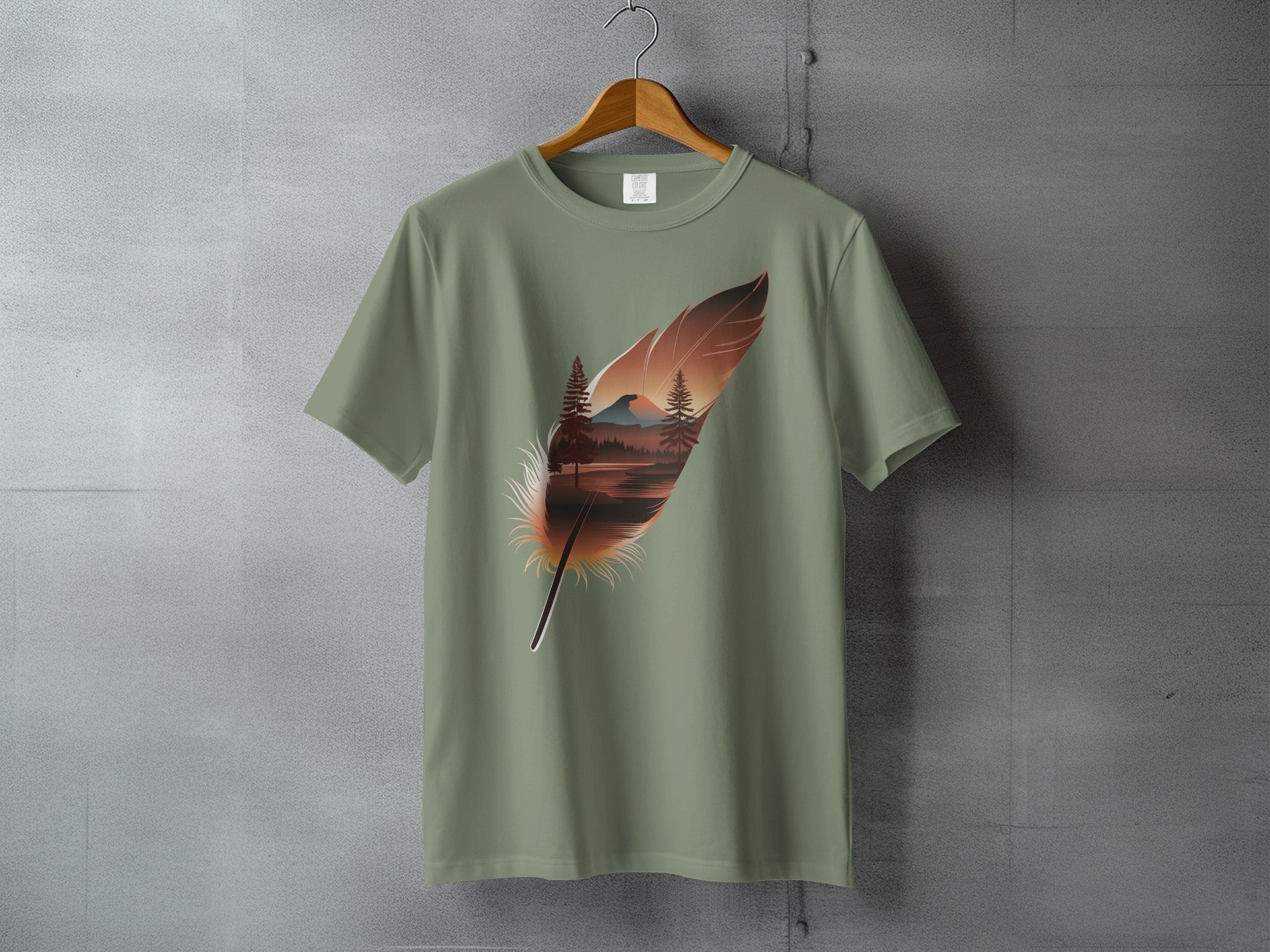 Feather Nature Landscape Mountain Sunset Lake T-shirt product type
Feather Design
Nature Landscape
Mountain Scene
Sunset View
Lake Reflection
Pine Trees
Outdoor Adventure
Graphic Tee
Forest Print
Woodland Style
Earthy TShirt
Wilderness Apparel
Serene Design
Unique Clothing
Artistic Feather
Green Shirt
Scenic Top
Traveler Gift
Bohemian Inspired
Tranquil Nature
