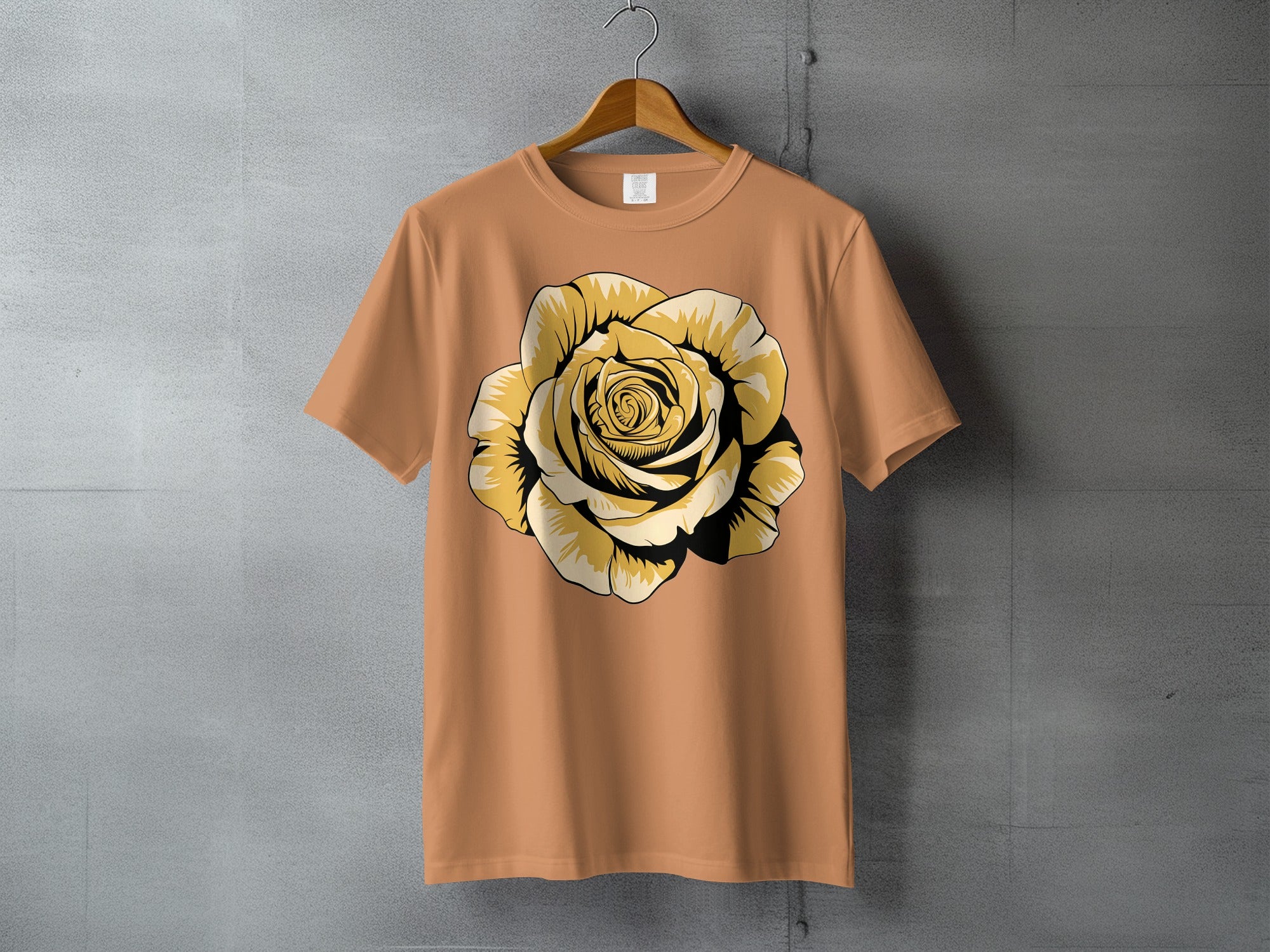 Elegant Peach Golden Rose Blossom T-Shirt product type
