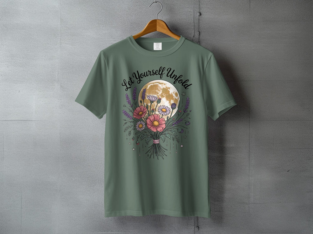 Let Yourself Unfold Moon Flowers Sage Green product type
