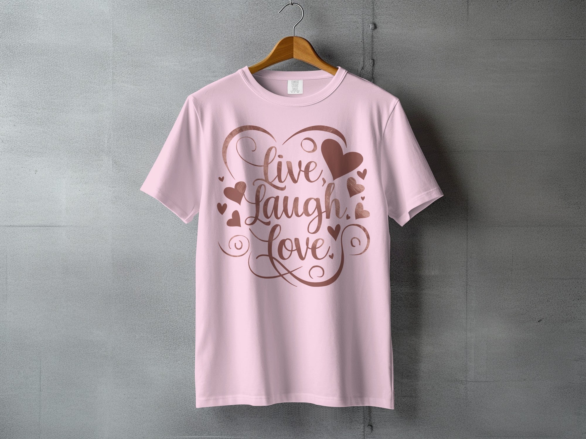 Live Laugh Love Hearts Design Pink product type
Live Laugh Love, Hearts Design, Pink T-shirt, Love Quote, Inspirational Tee, Graphic T-shirt, Valentine Shirt, Romantic Gift, Women's Tee, Cute Design, Script Font, Rose Gold Print, Positive Vibes, Happy Shirt, Swirl Design, Girlfriend Gift, Mom Gift, Wife Present, Aesthetic Top, Casual Wear