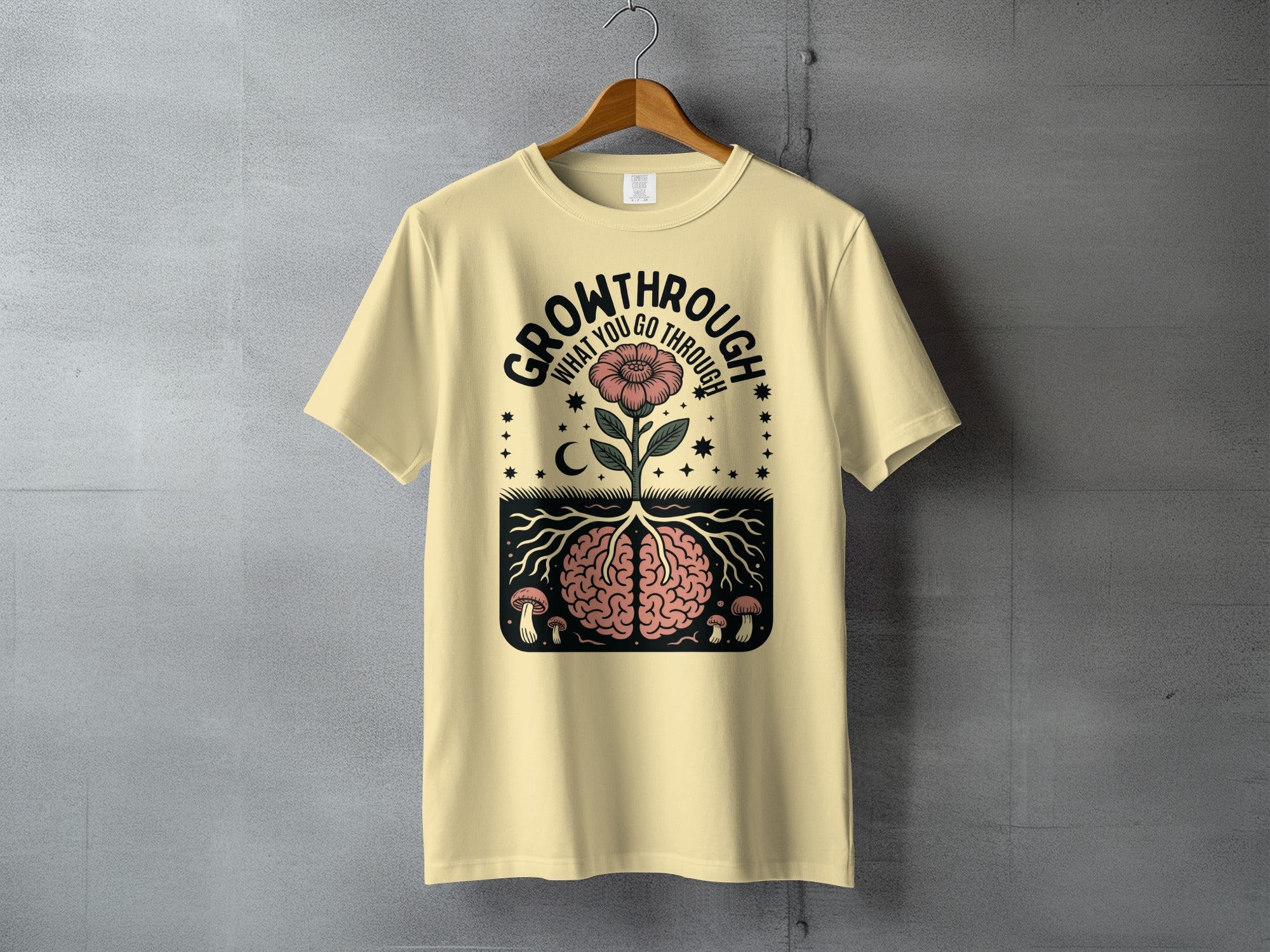 Grow Through What You Go Through Brain Flower t-shirt product type