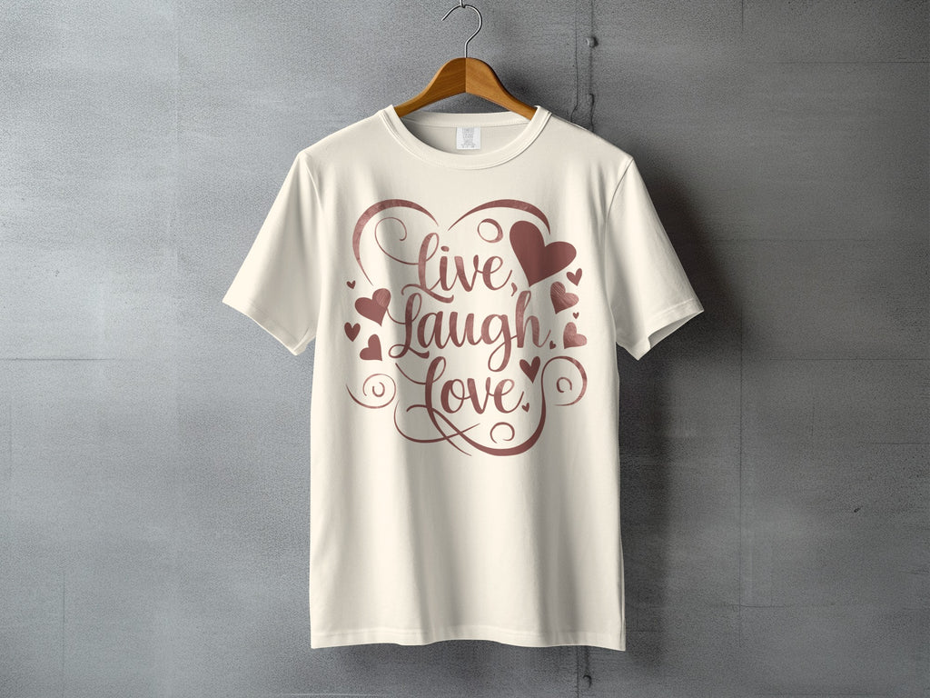 Live Laugh Love Heart Design Inspiration t-shirt product type
Live Laugh Love, Heart Graphic, Inspirational, Quote Shirt, Positive Vibe, Love Quote, Motivation Tee, Happiness Design, Script Lettering, Decorative Hearts, Valentines Day, Anniversary Gift, Special Gift, Cream T-shirt, Beige Shirt, Graphic T-shirt, Casual Apparel, Trendy Design, Inspirational Apparel, Gift Idea