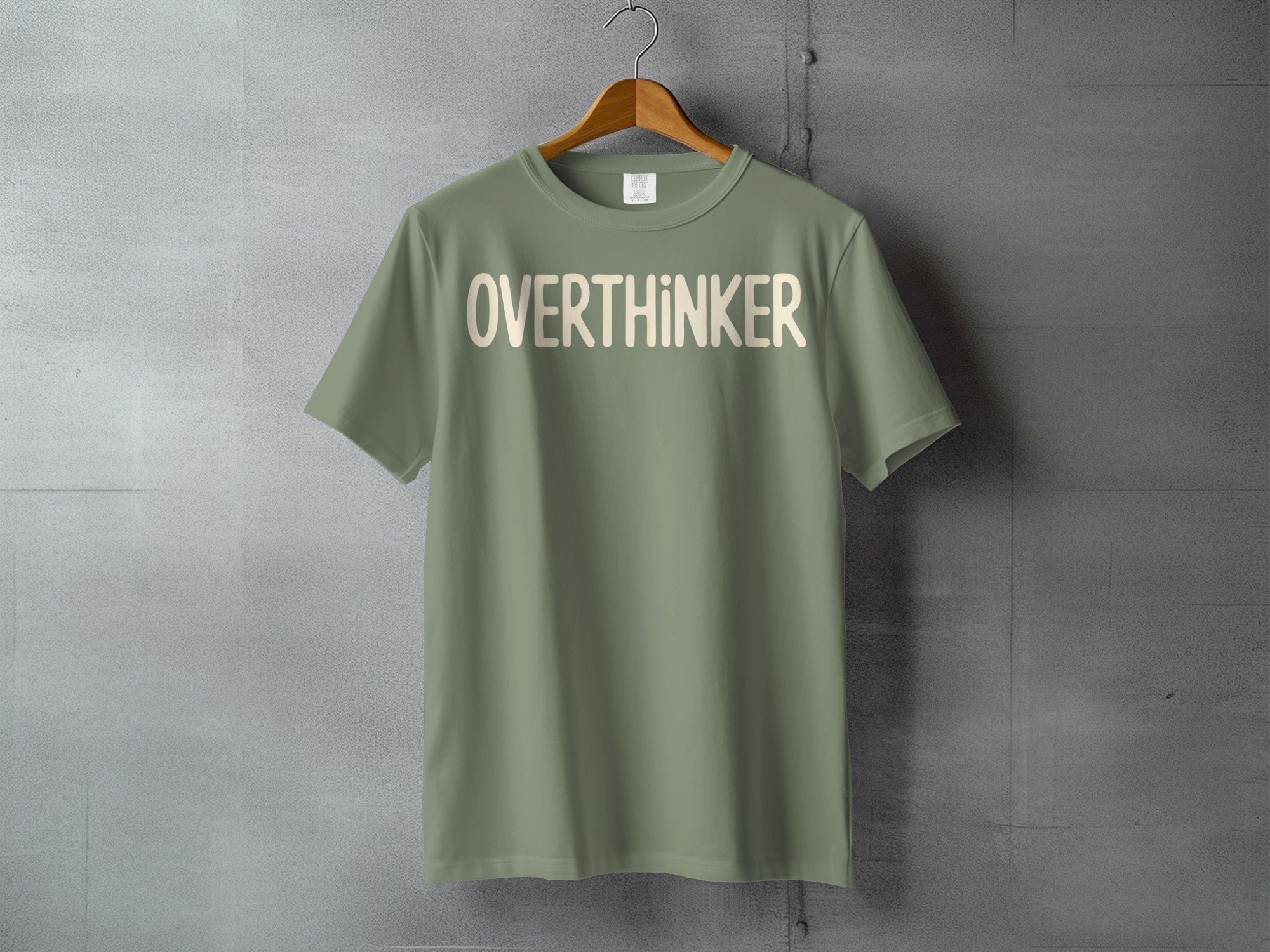 Sage Green OVERTHINKER Statement Short Sleeve product type