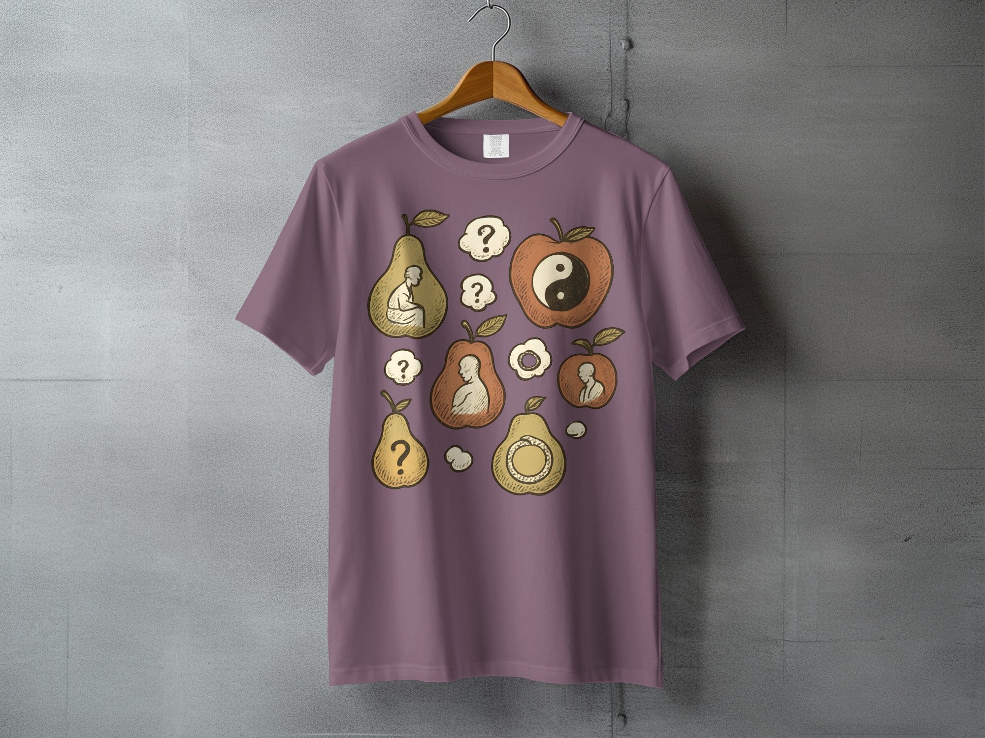 Meditating Fruit Yin Yang Question Mark Design product type