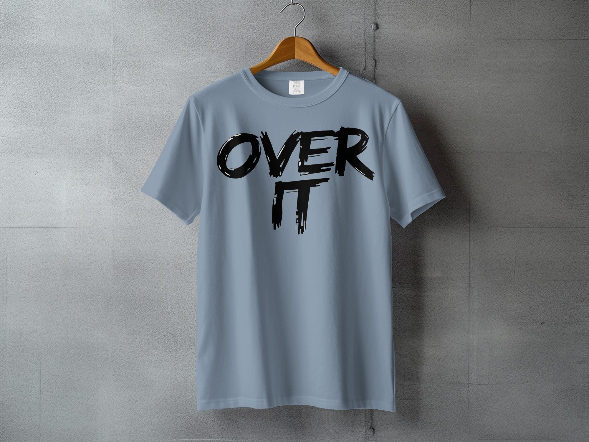 OVER IT black print shirt light blue product type