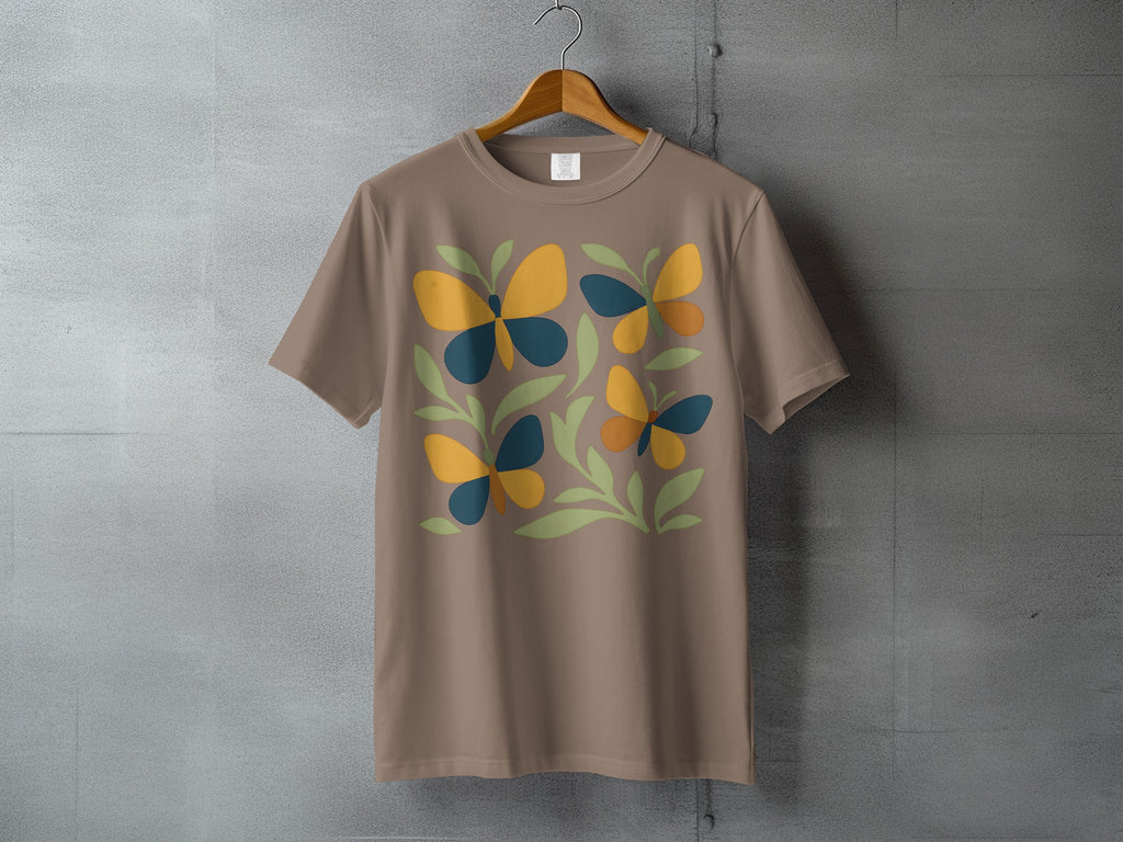 Brown Shirt Abstract Butterfly Foliage Artwork product type
Butterfly design, Abstract art, Floral graphic, Nature print, Brown shirt, Artistic shirt, Insect motif, Botanical design, Leaf pattern, Colorful butterflies, Unique design, Modern print, Graphic tee, Summer shirt, Spring fashion, Casual top, Animal print, Earth tones, Outdoor inspired, Stylish shirt
