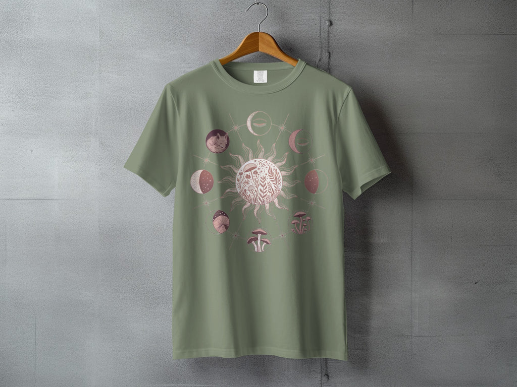 Mystical Sun Moon Phases Fox Mushroom Design product type