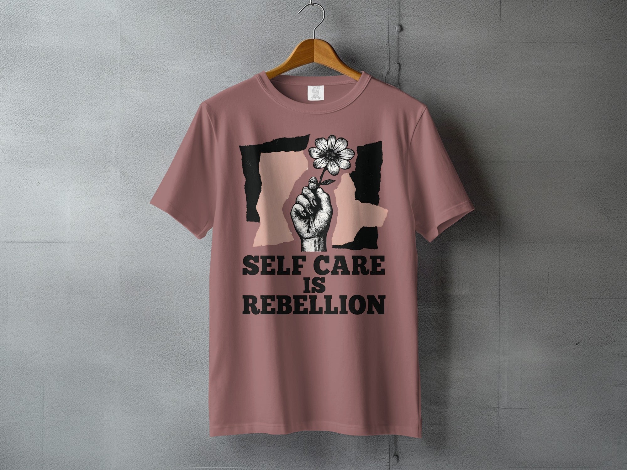 Self Care Is Rebellion Hand Flower Design Shirt product type