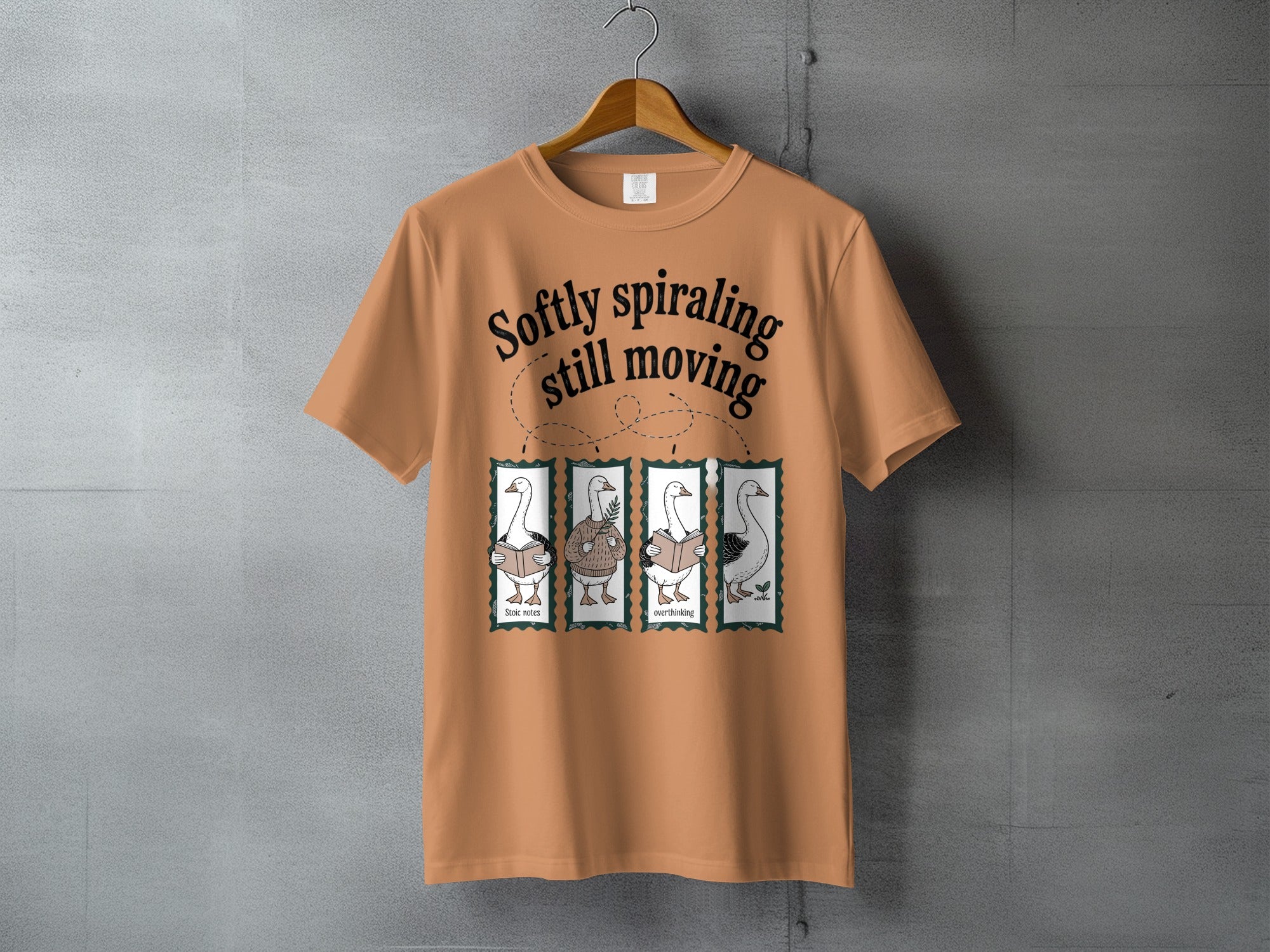 Softly spiraling still moving geese overthinking stoic notes product type