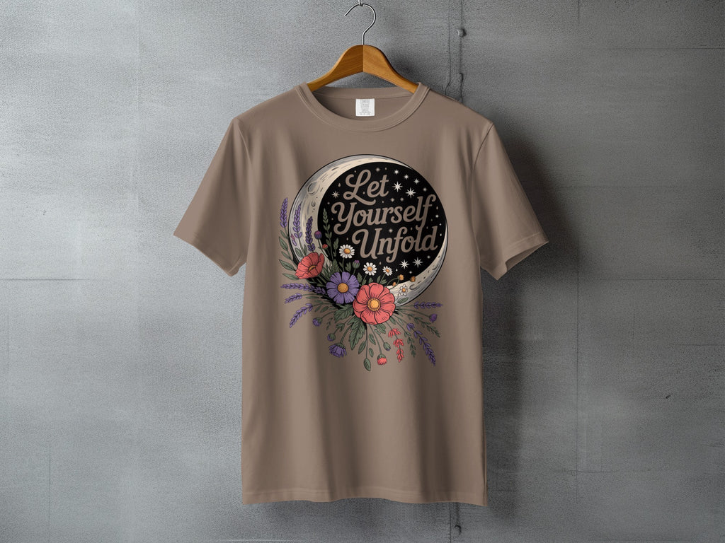 Let Yourself Unfold Celestial Moon Flowers Tshirt product type