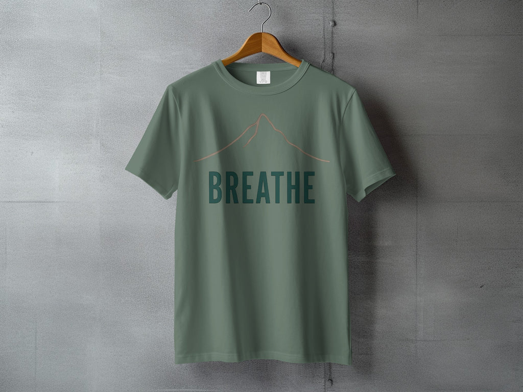 Green Mountain Outline Breathe Design T-Shirt product type