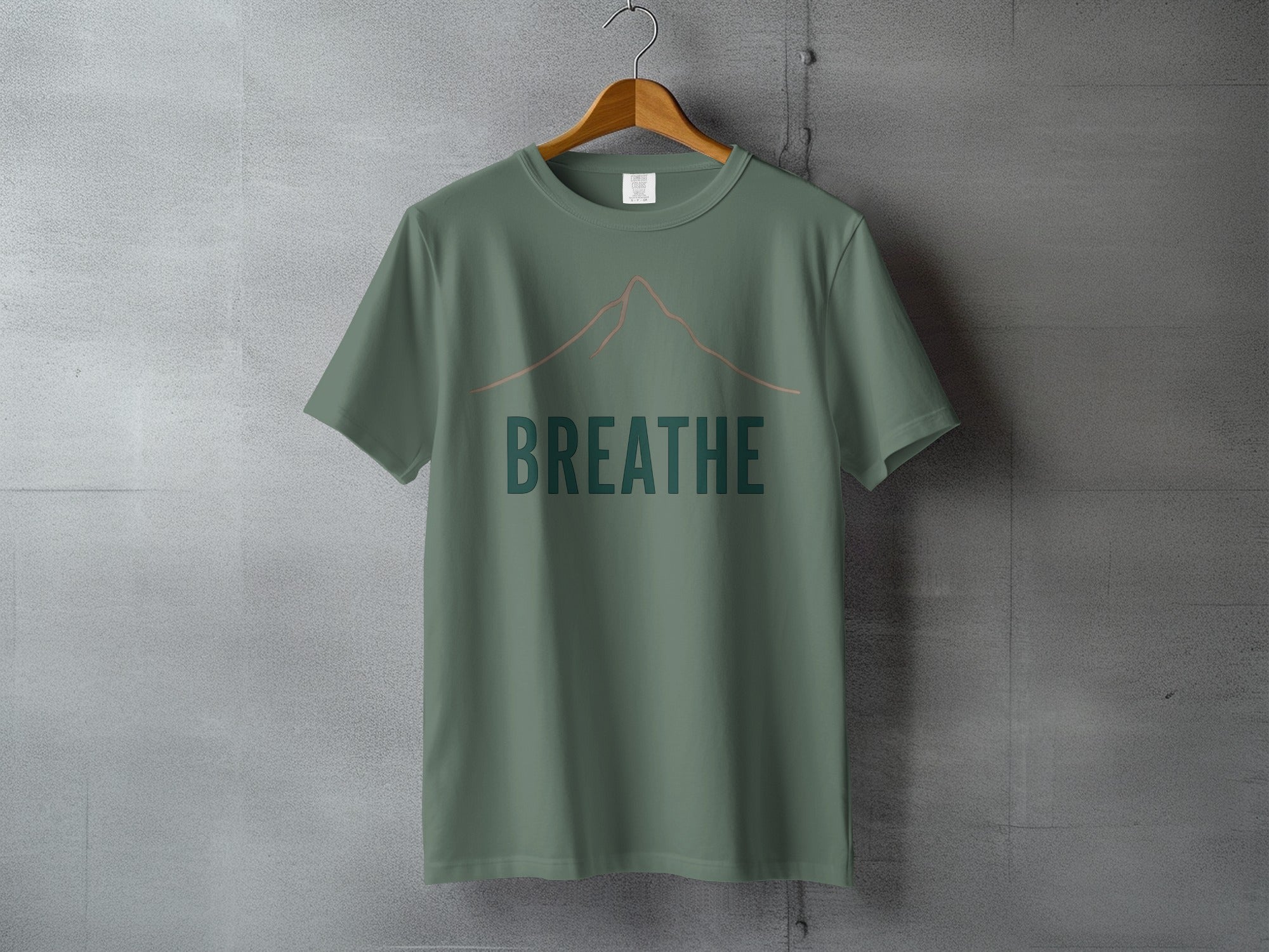 Green Mountain Outline Breathe Design T-Shirt product type
