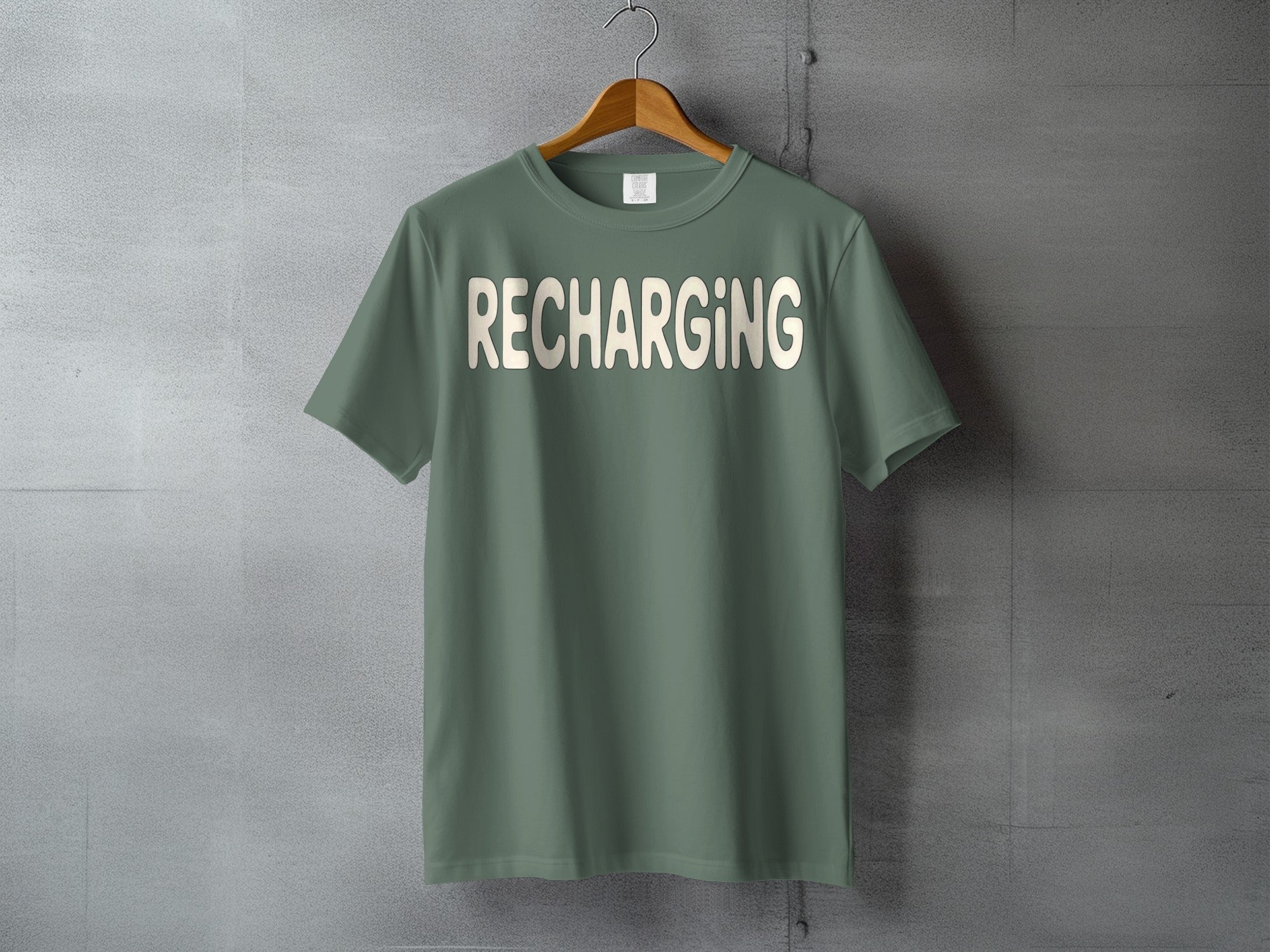 RECHARGING Sage Green Crewneck T-Shirt product type