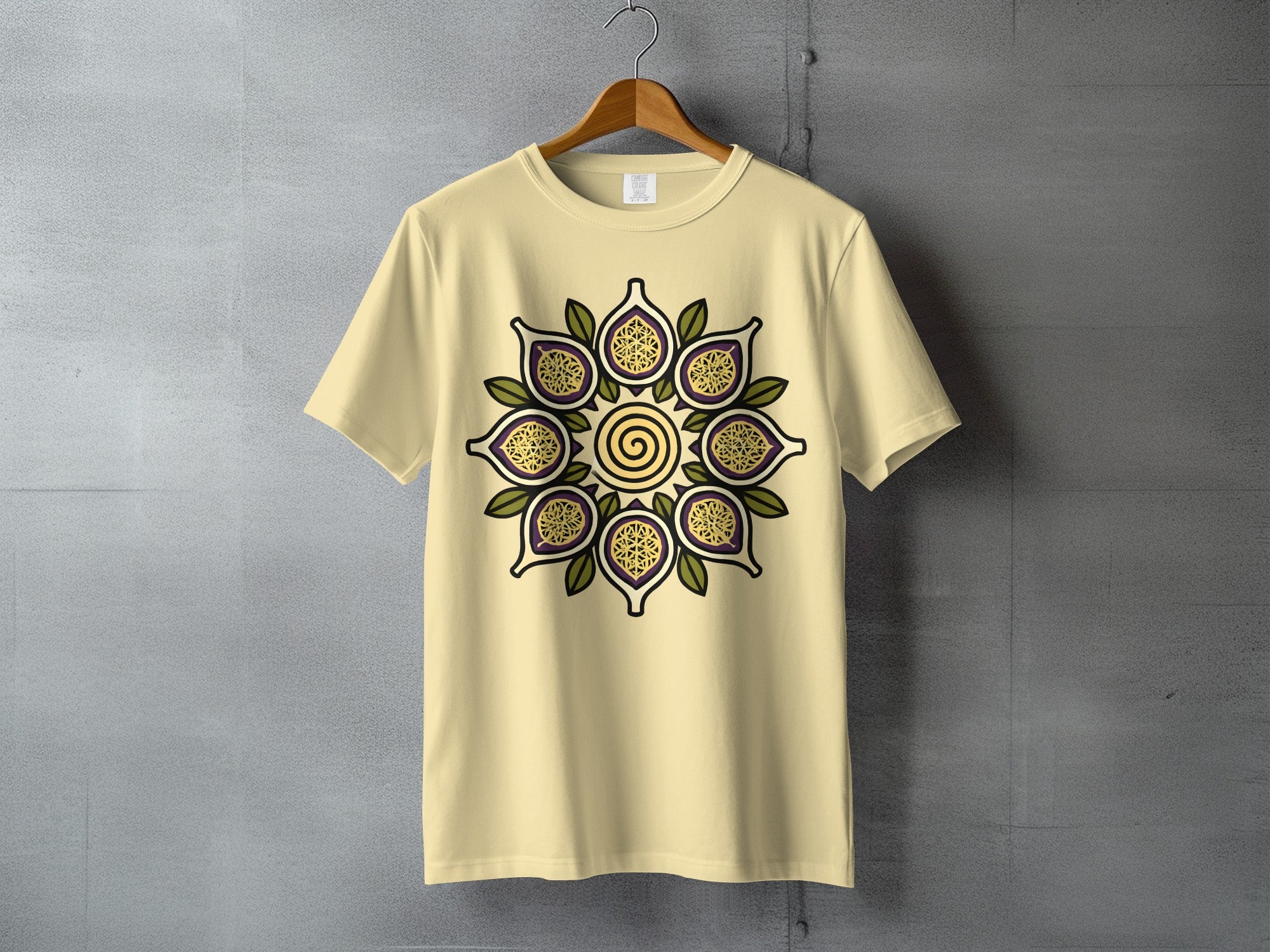 Mandala Fig Fruit Motif Central Spiral Cream product type
