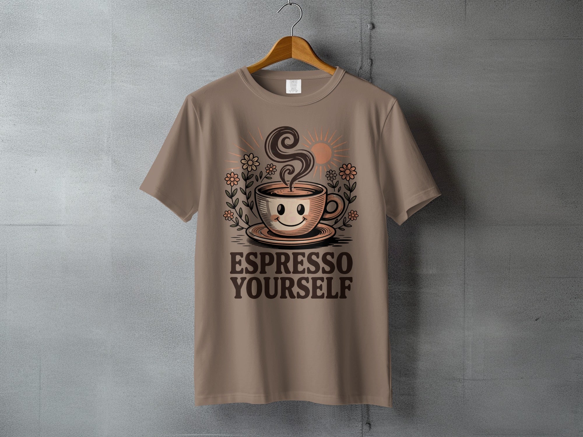 Smiling Coffee Cup Flowers Sun 'ESPRESSO YOURSELF' product type