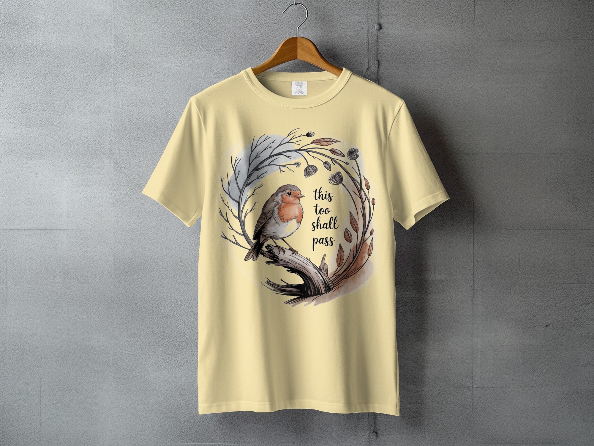 Robin Bird Wreath Design 'this too shall pass' product type
