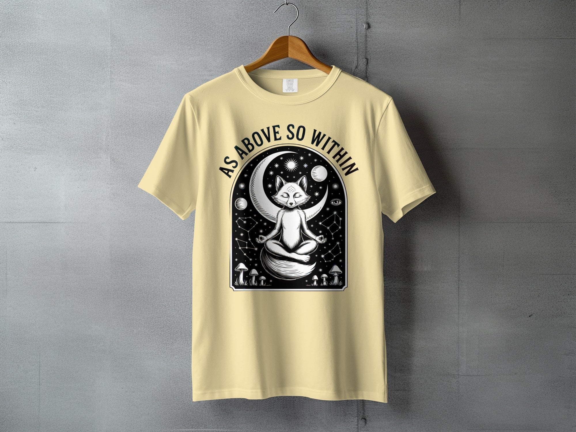 Zen Fox Moon Stars Meditating As Above So Within product type