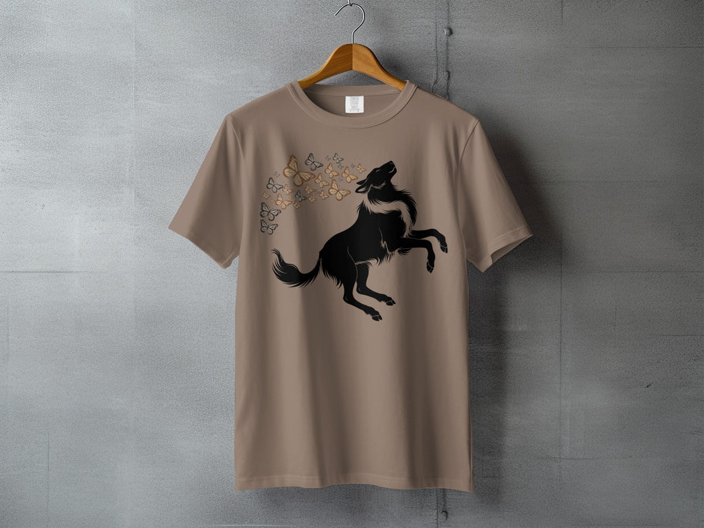 Black Wolf Silhouette Butterflies Design product type