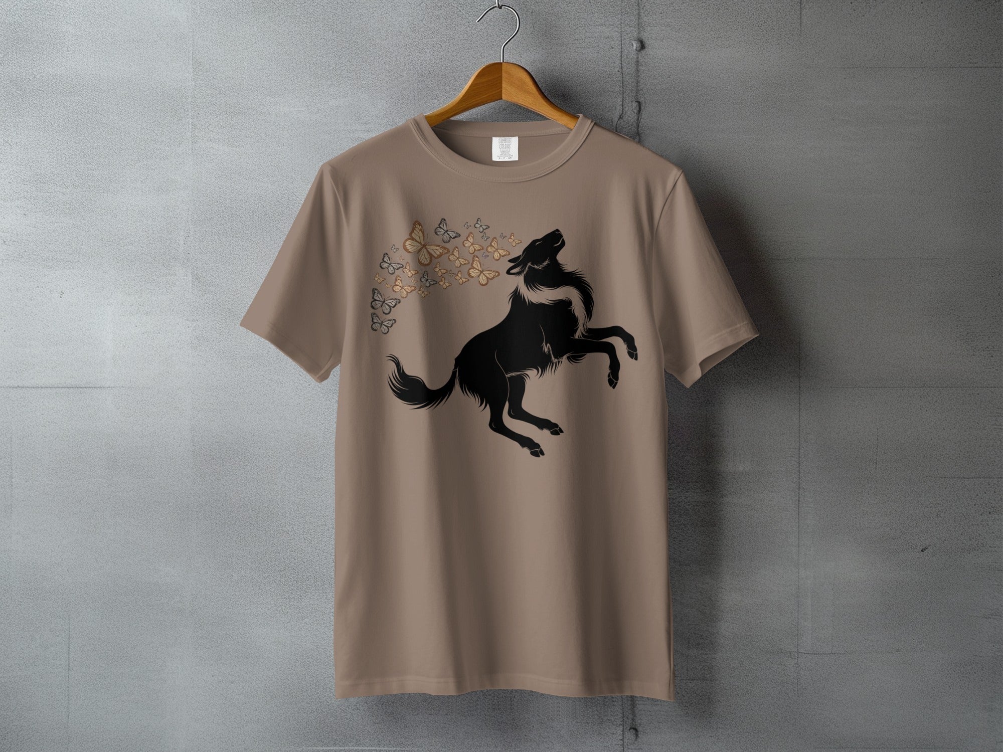 Black Wolf Silhouette Butterflies Design product type