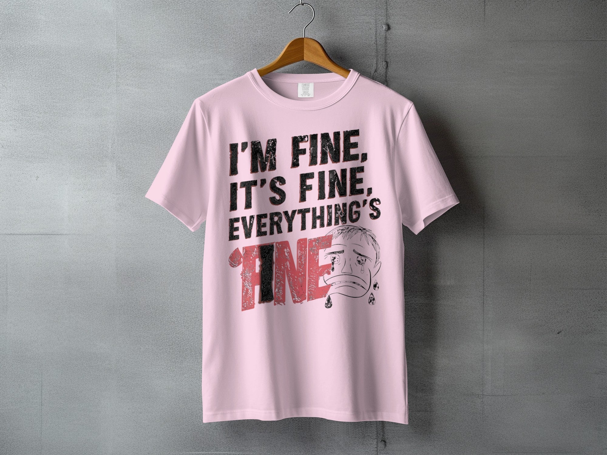 I'M FINE. IT'S FINE. EVERYTHING'S FINE Pink Crying Face product type

T-Shirt
Pink Shirt
Funny Shirt
Sarcastic Tee
Crying Face
Sad Face
Graphic Tee
Distressed Print
Emotion Shirt
Fine Quote
Everything Fine
Humor Tee
Statement Tee
Unisex Apparel
Casual Top
Novelty Tee
Meme Shirt
Expressive Wear
Pink Apparel
Comfort Shirt