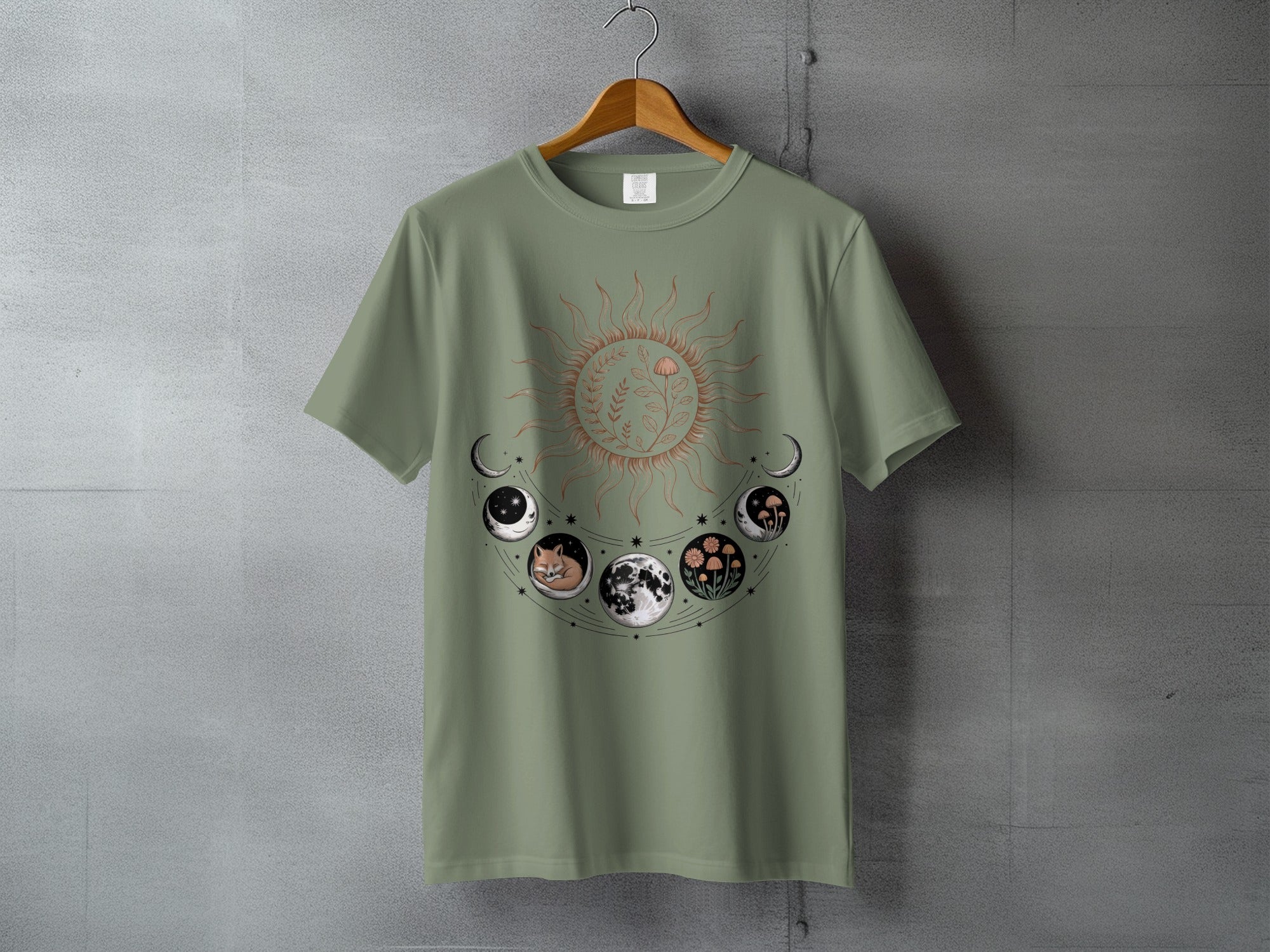Sun Moon Phases Fox Mushrooms Celestial product type