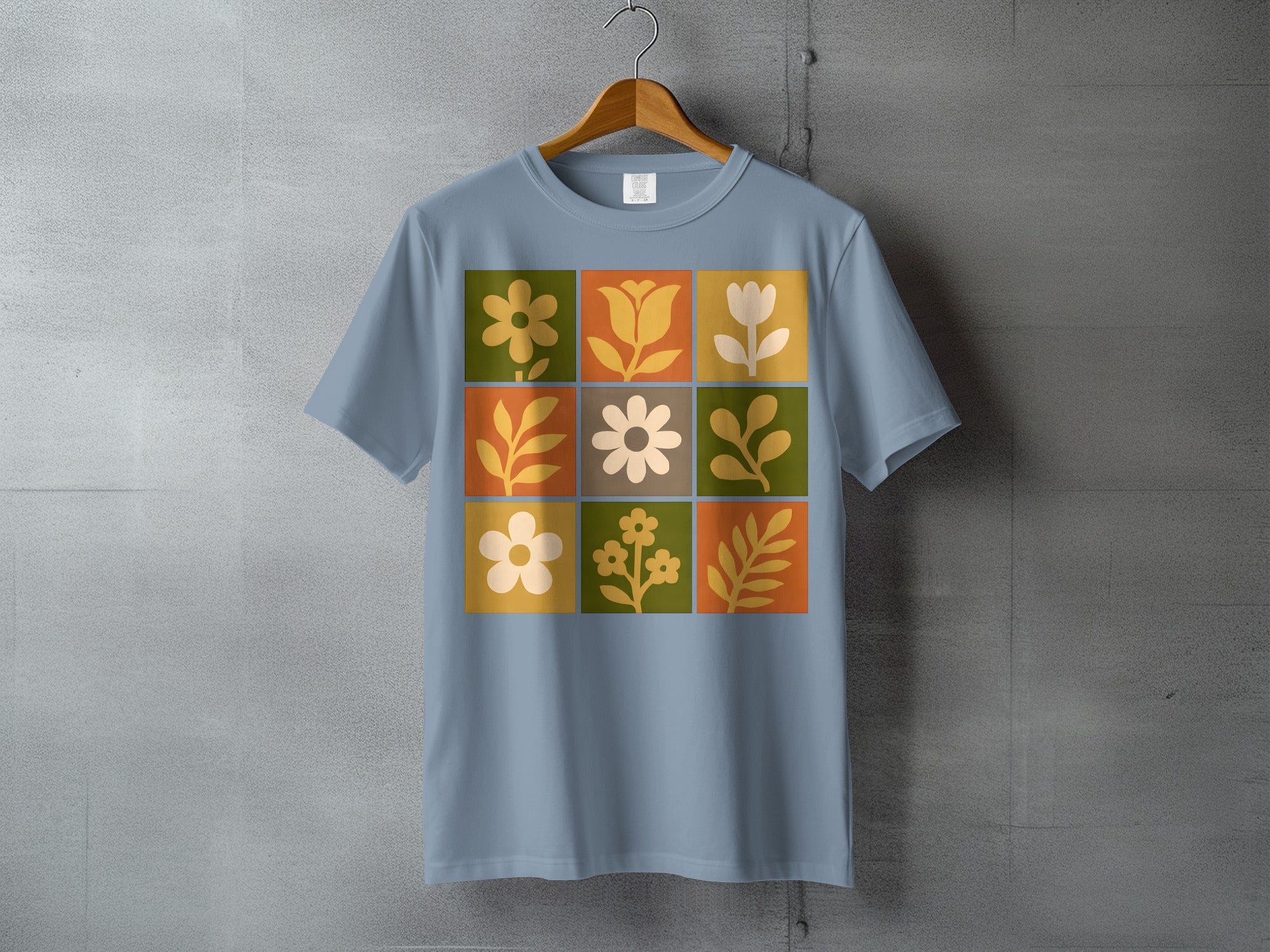 Retro Floral Square Motif Design Light Blue product type
Floral print, Retro flowers, Botanical art, Vintage design, Groovy aesthetic, Nature inspired, Square pattern, Flower blocks, Plant motifs, Garden style, Aesthetic design, Unique graphic, Light blue, Geometric floral, Abstract flowers, Earthy tones, Mid century, Modern retro, Daisy design, Leaf pattern