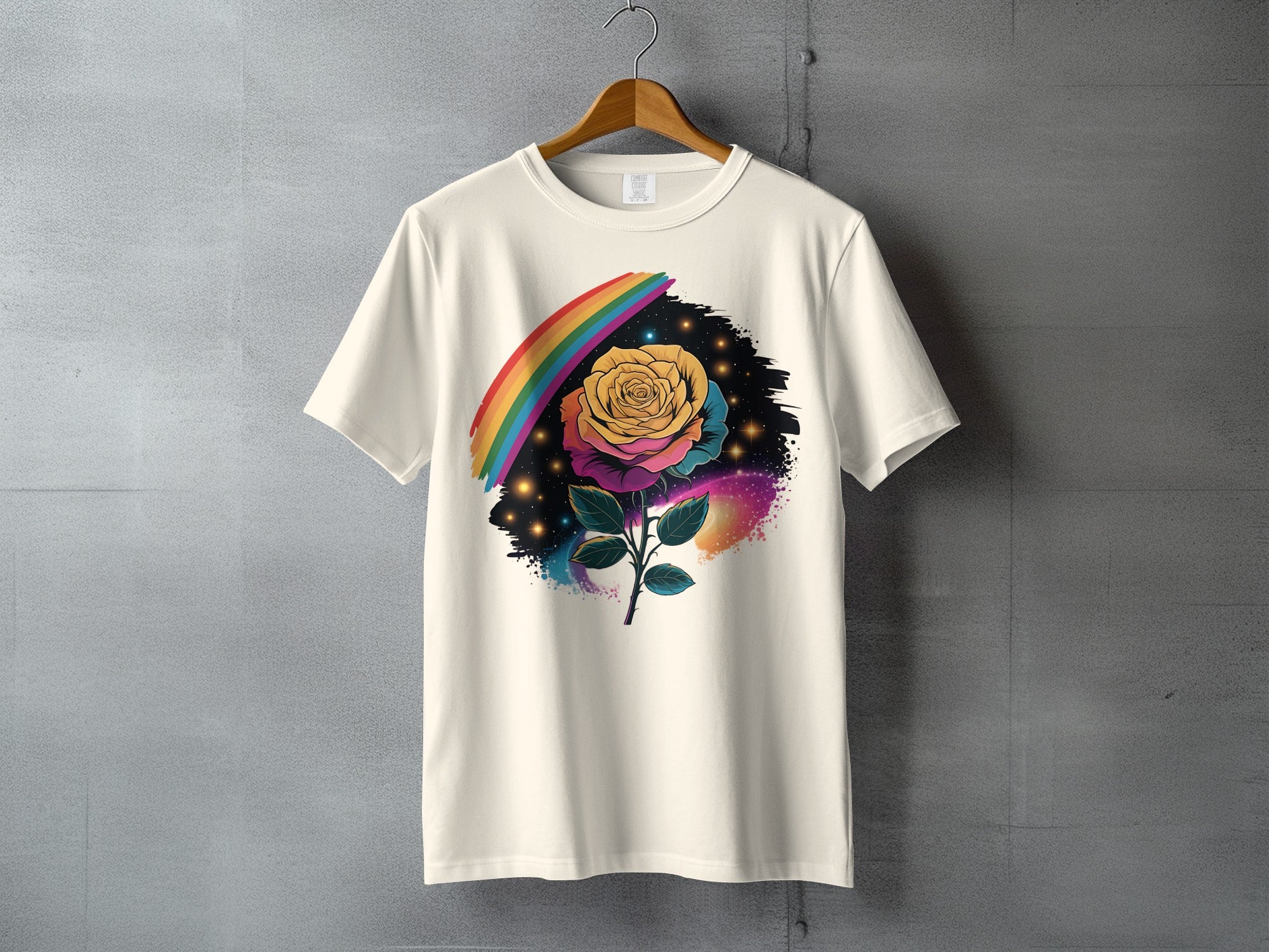 Rainbow Galaxy Rose Floral Celestial Design product type